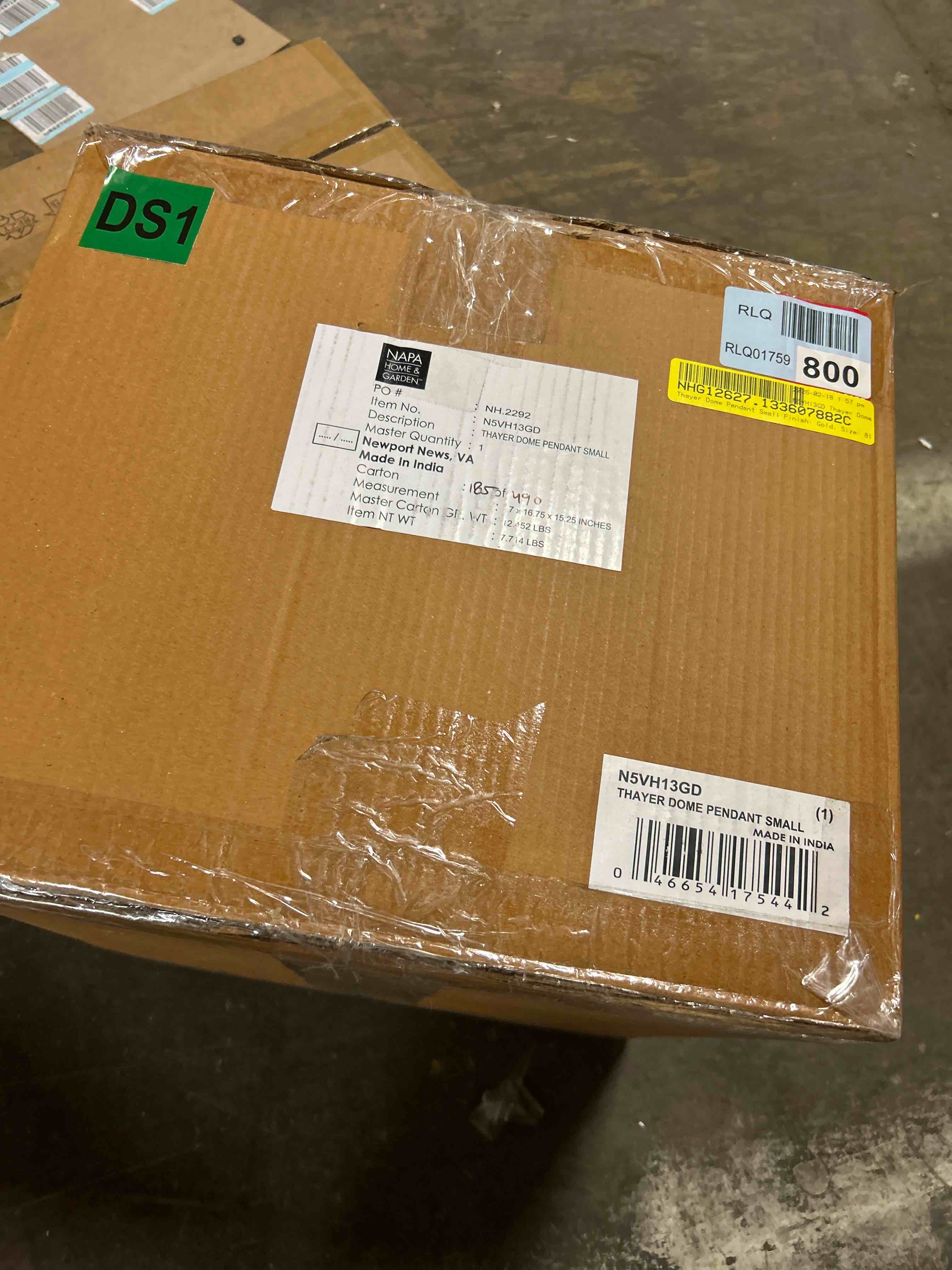 Condition photo showing New/Like New for Napa Home & Garden Thayer Dome Pendant Small Small Gold