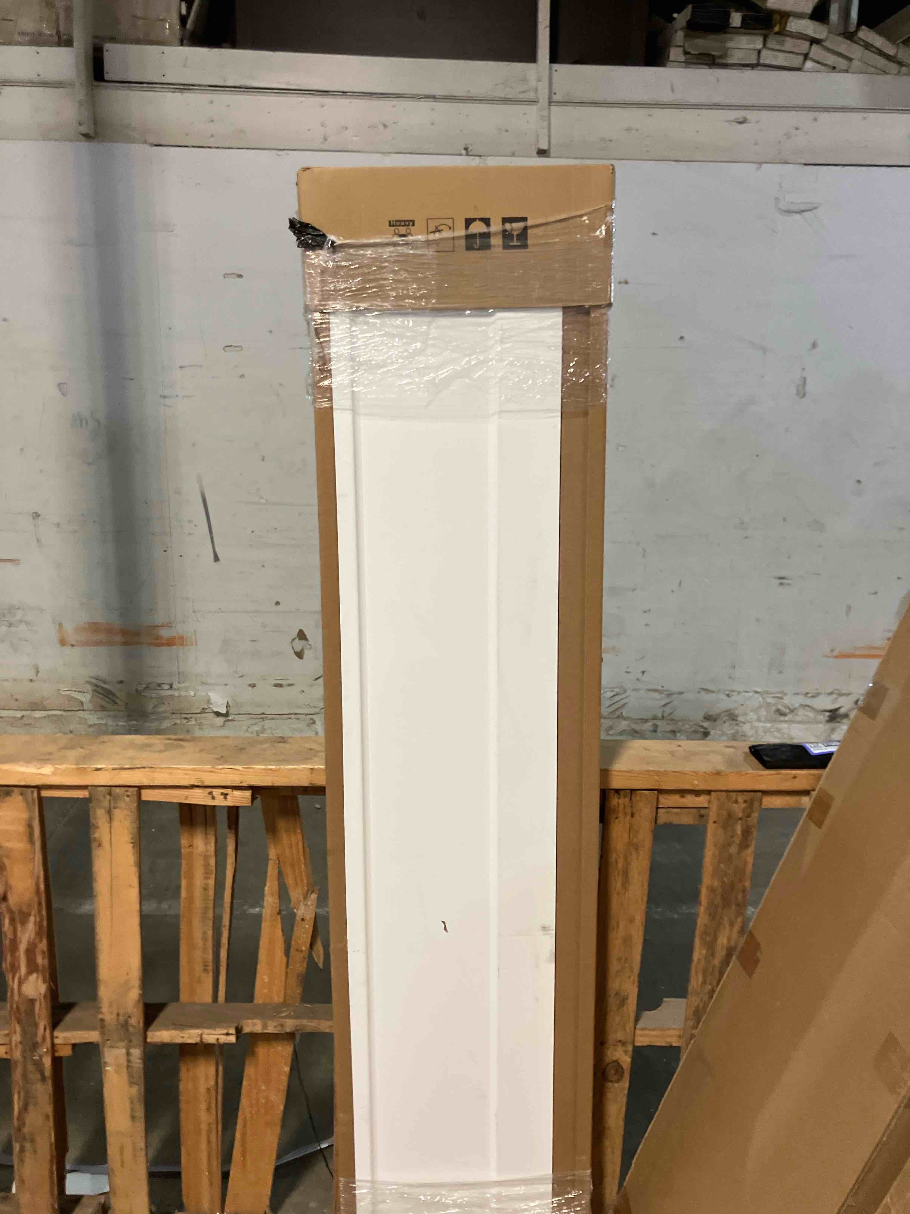 Condition photo showing New/Like New for JUBEST 30in. x 80in. Bifold Door, 1 Panel Primed Bifold Interior Doors, Hollow Core Bi Fold Closet Door with Hardware Kit Include, Folding Doors for Laundry, Pantry & Bedroom 30in. x 80in. White