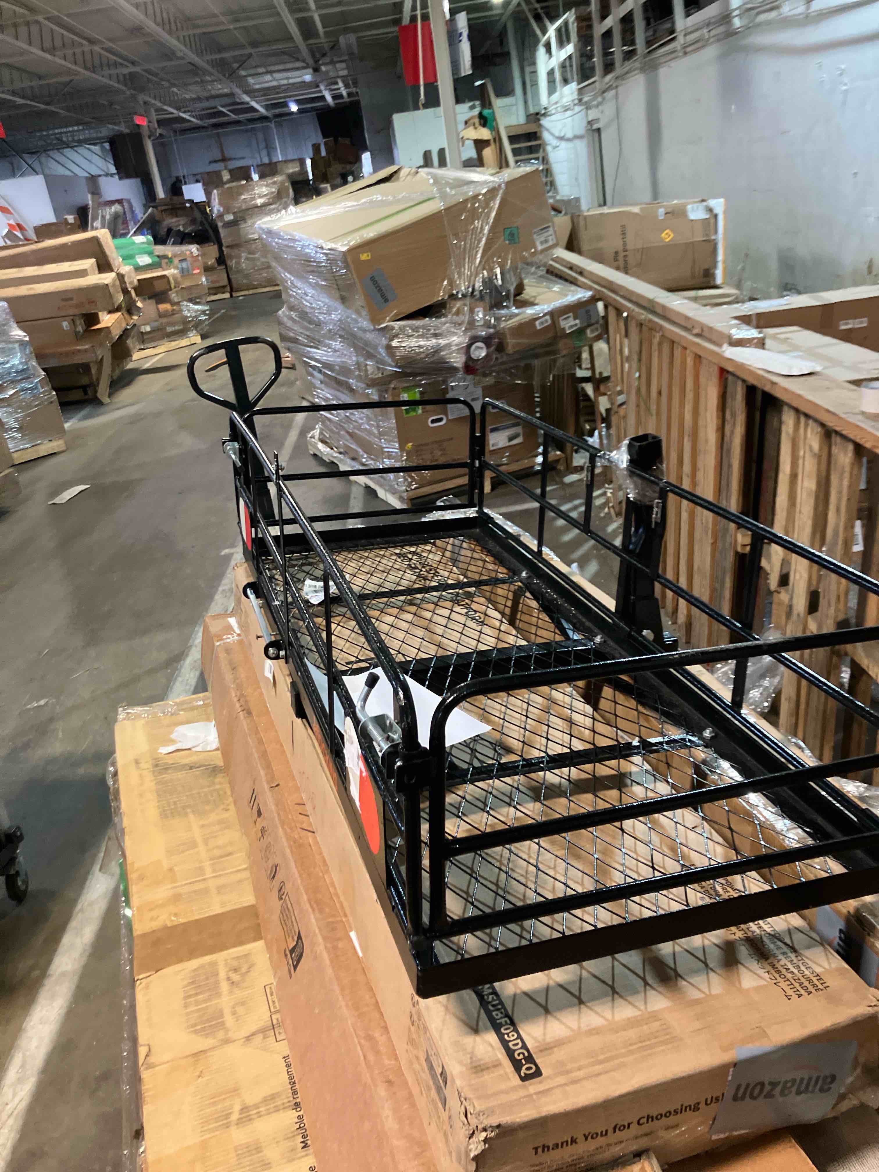 Condition photo showing Good Condition for Mockins XL 60"x24"x14" High Rail Trailer Hitch Cargo Carrier w/Plate Bracket | 500Lbs Cap Steel Luggage Rack for SUV, Car & Truck | Universal 2" Receiver Hitch Cargo Rack & Car Carrier Accessories (Used)