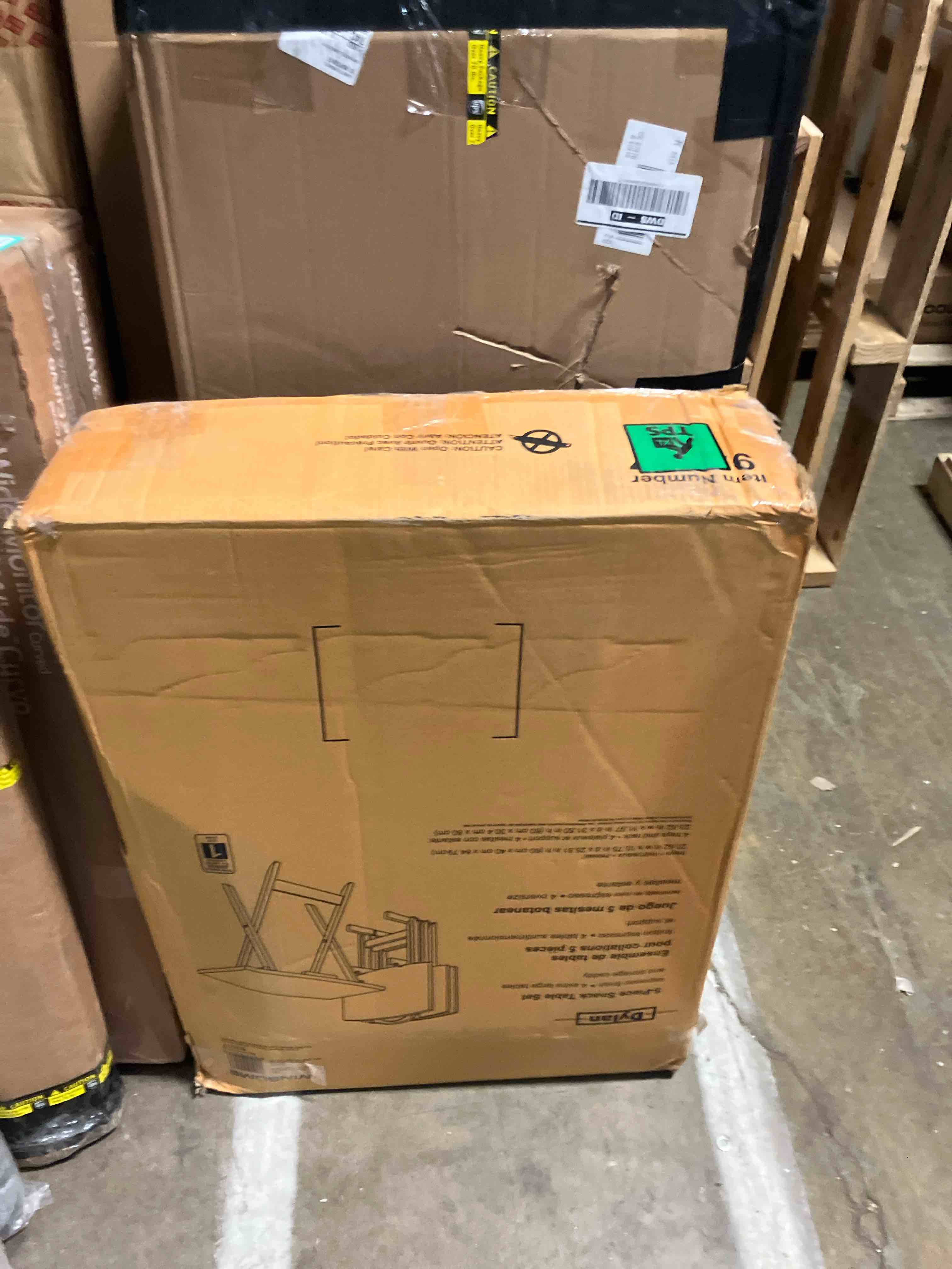 Condition photo showing New/Like New for Winsome Dylan Snack Table Set with Stand, for Living Room, 26", Espresso, Set of 4 Tables