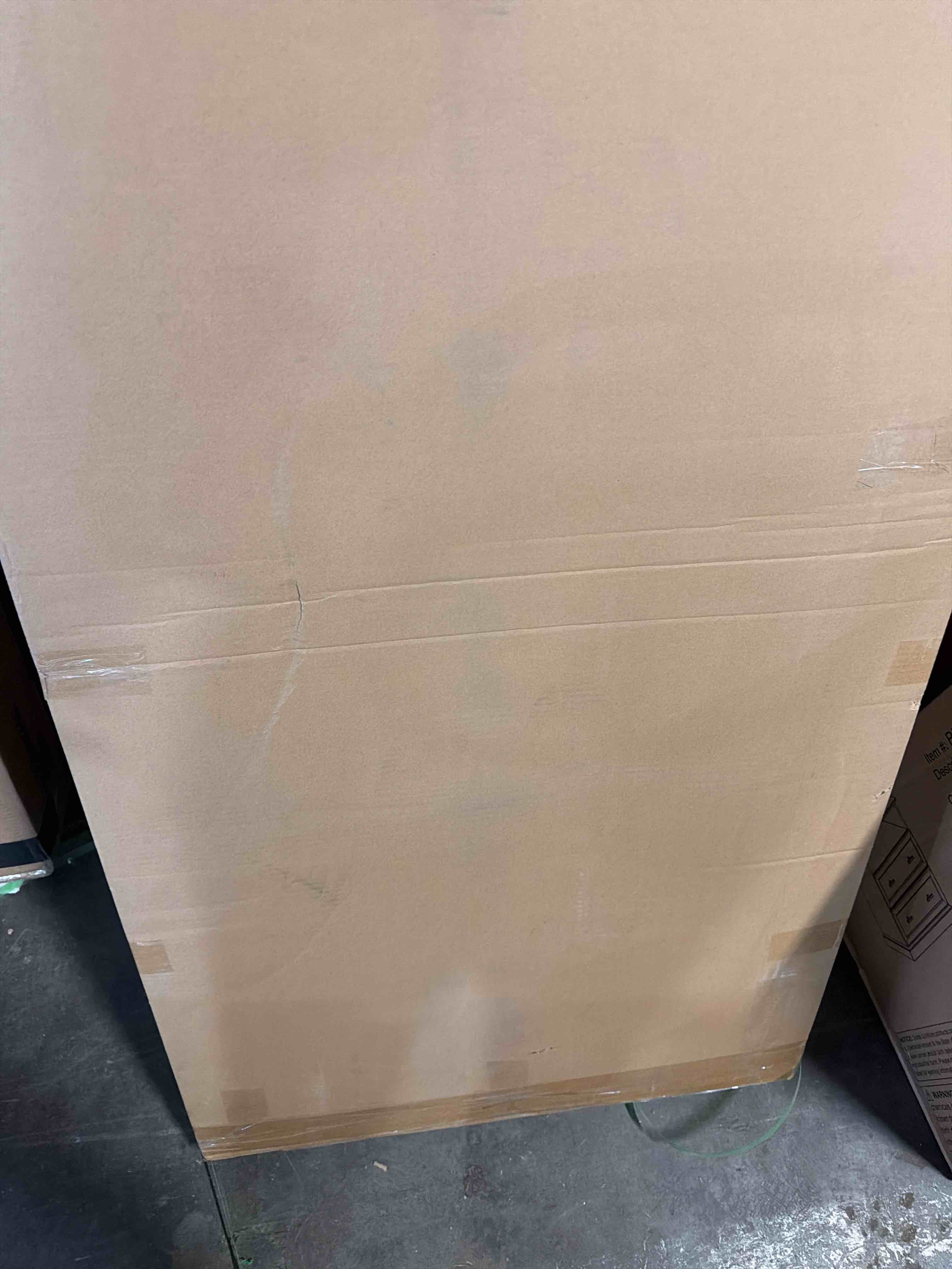 Condition photo showing New/Like New for Preassembled Bifold Barn Door 48 x 84 in (Double 24x84in) with Bi-fold Door Hardware Kit, Frosted Glass Cross Transparent, Pre-Drilled Holes, French Glass Doors, Wood Slat, Fit 48in Opening 48(24x2)x84“ Burlywood