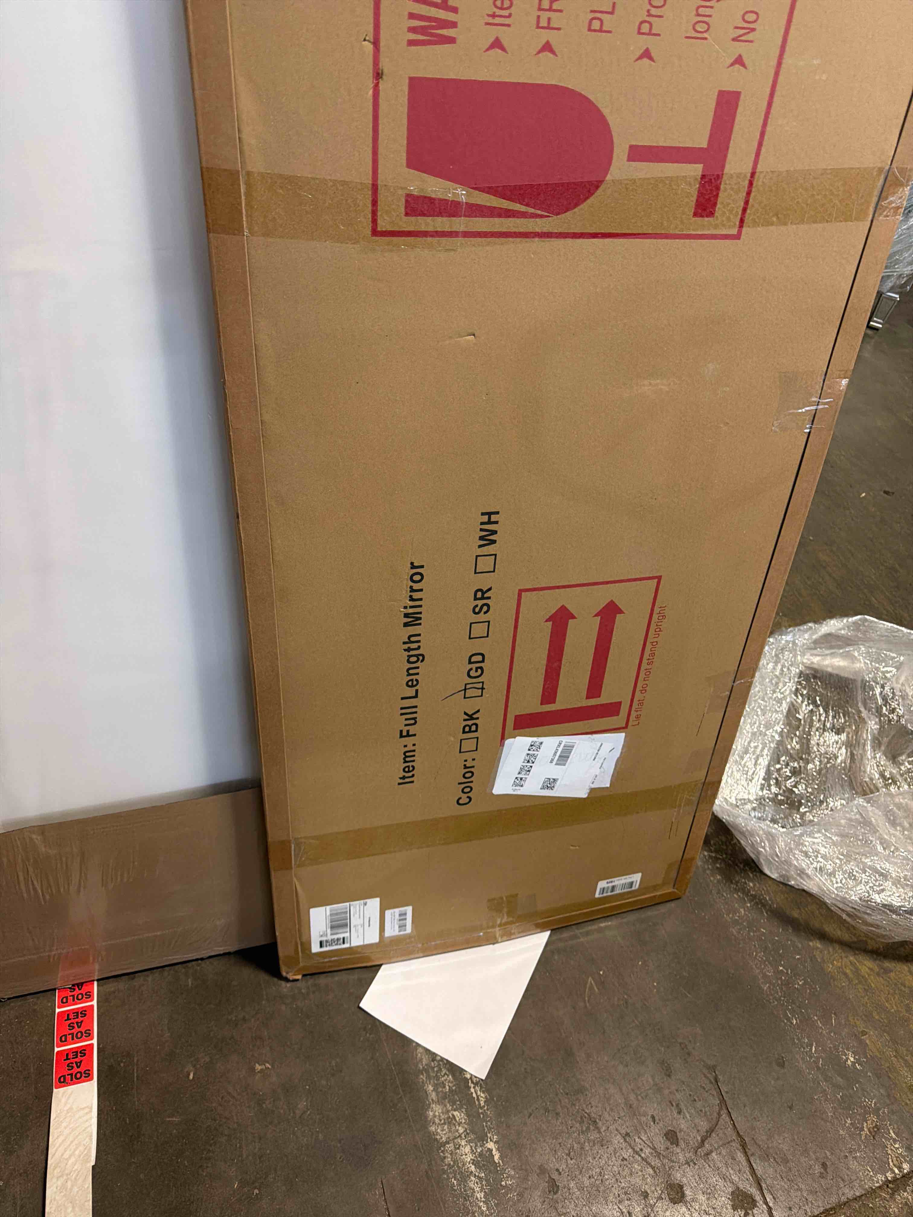 Condition photo showing Good Condition for Arched Full Length Mirror, Floor Mirror with Stand, 71"x26" Large Mirror, Wall Mirror Full Length, Black Floor Length Mirror, Body Floor Mirror, Wall Mounted Mirror for Bedroom, Black