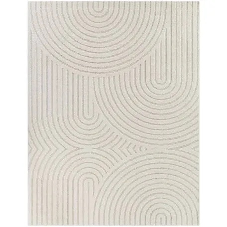 Ayjah Cream Modern Geometric Area Rug 5”3 by 7”