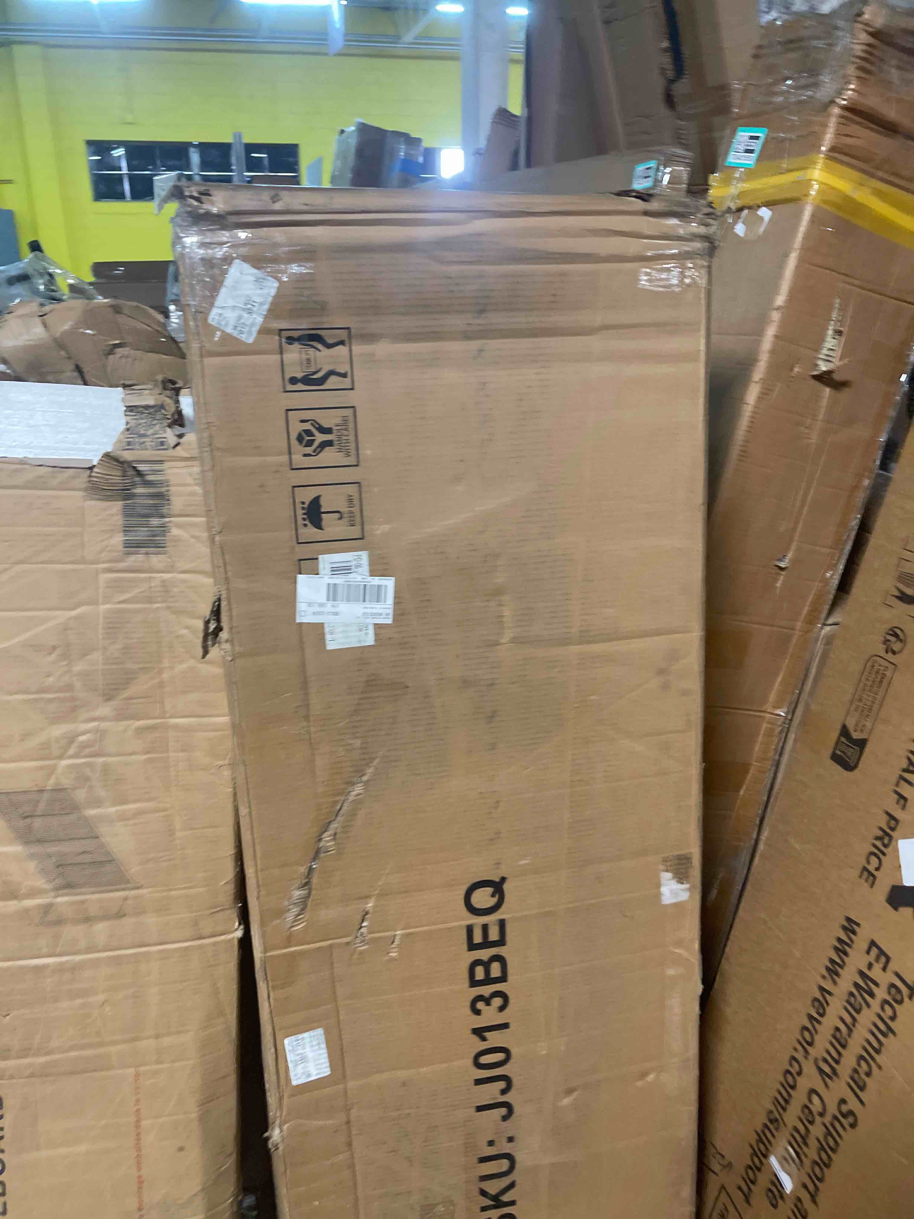 Condition photo showing New/Like New for Allewie Full Size Bed Frame with Adjustable Headboard, Faux Leather Platform Bed with Wood Slats, Heavy Duty Mattress Foundation, No Box Spring Needed, Noise-Free, Easy Assembly, White