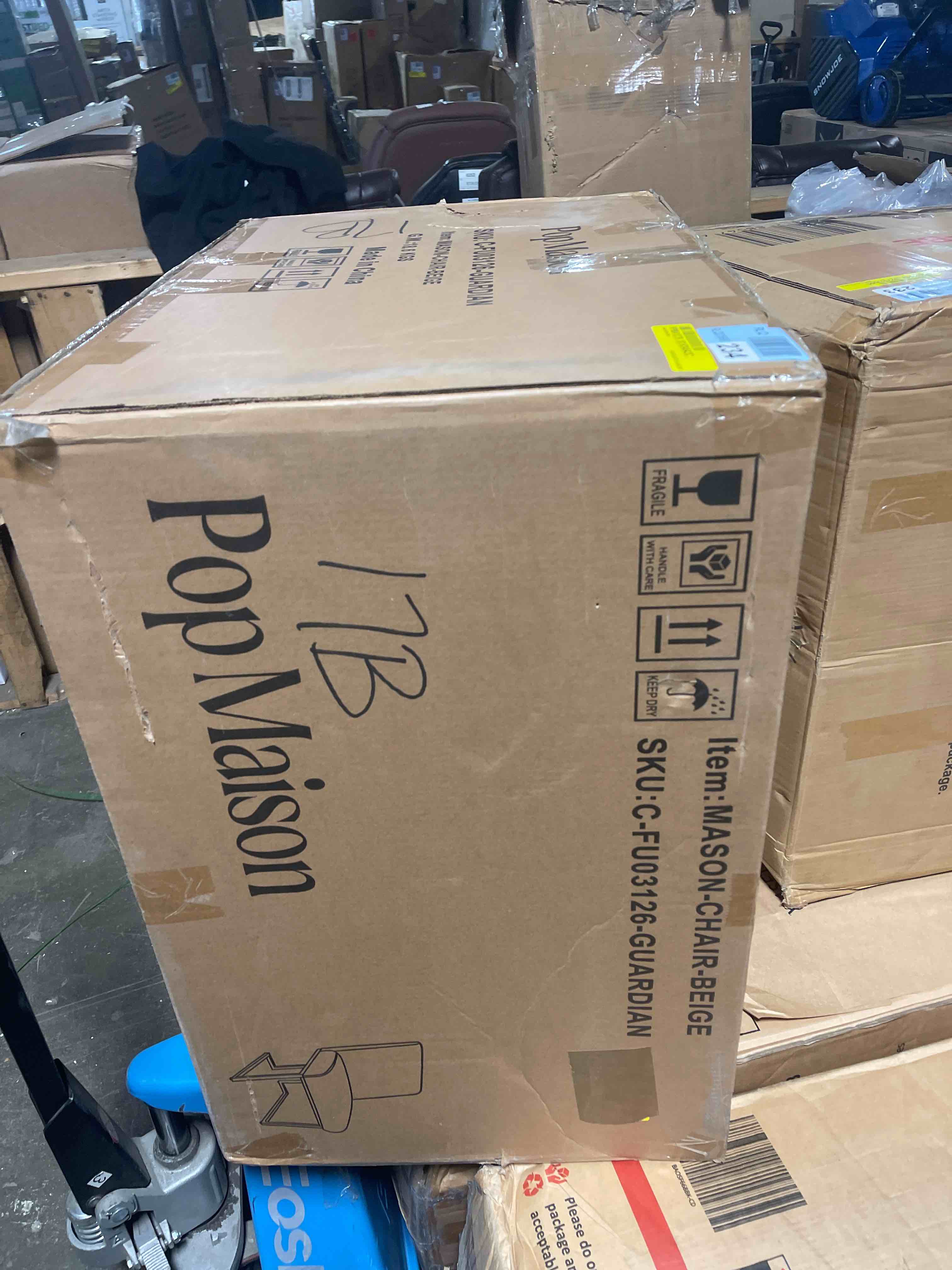 Condition photo showing New/Like New for Bende Modern Fabric Upholstered Side Chairs with Metal Sled Base (Set of 2)