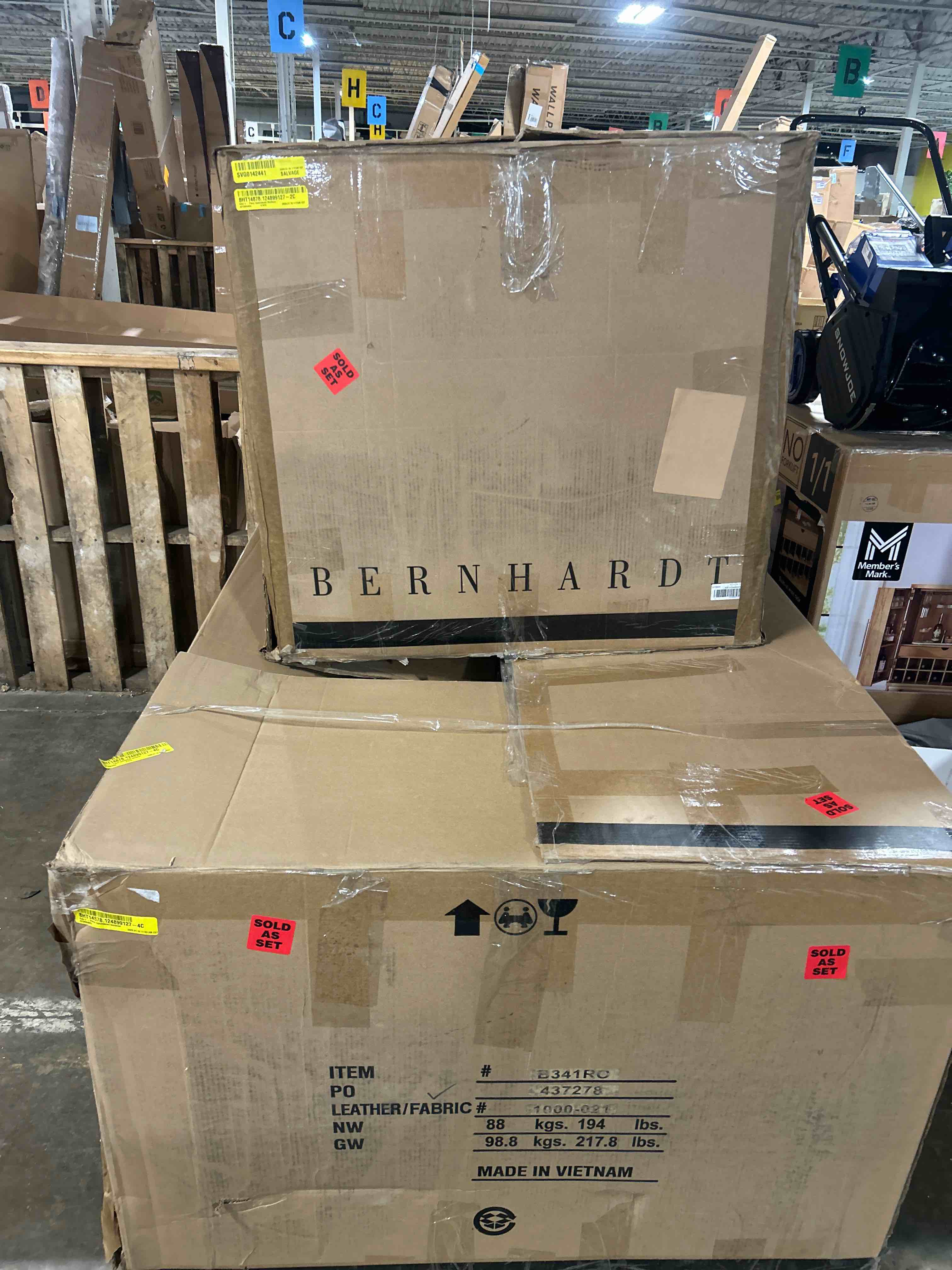 Condition photo showing As Is for Bernhardt Aldo 4 - Piece Upholstered Sectional(Boxes 1 and 2 out of 4 only)