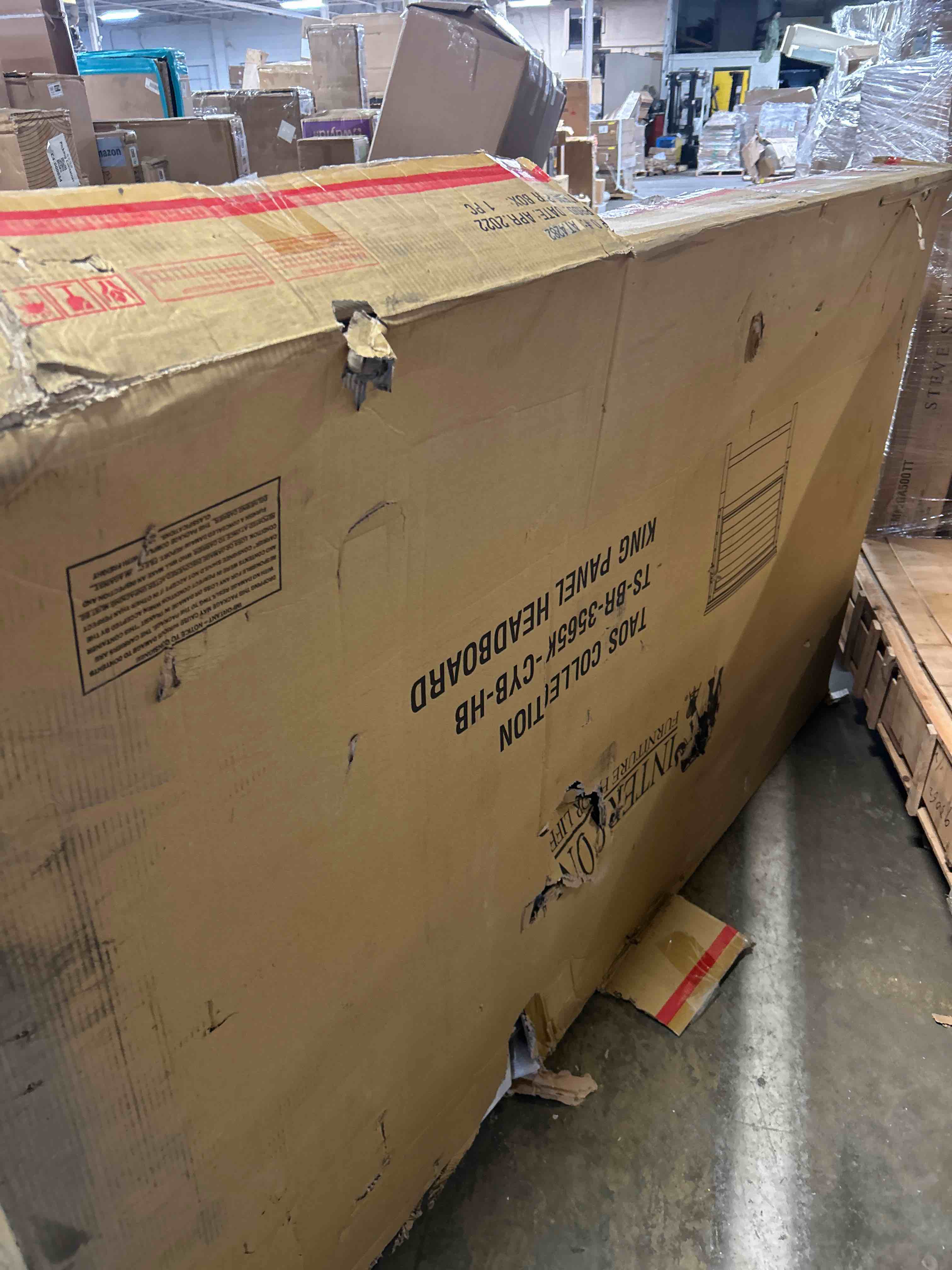 Condition photo showing As Is for Dargan Panel Bed, Canyon Brown with Storage(Headboard only)