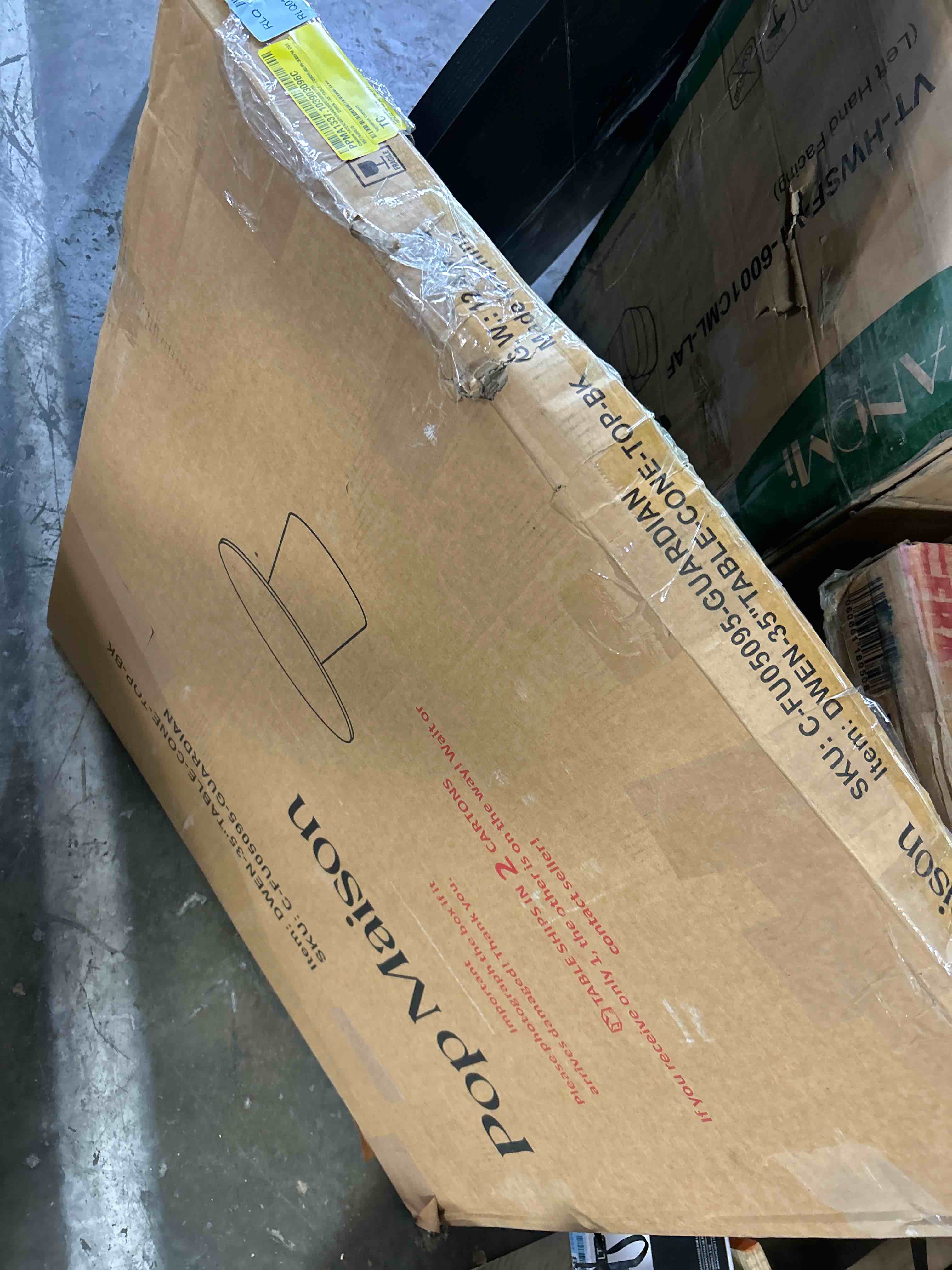 Condition photo showing As Is for Caetano table top  