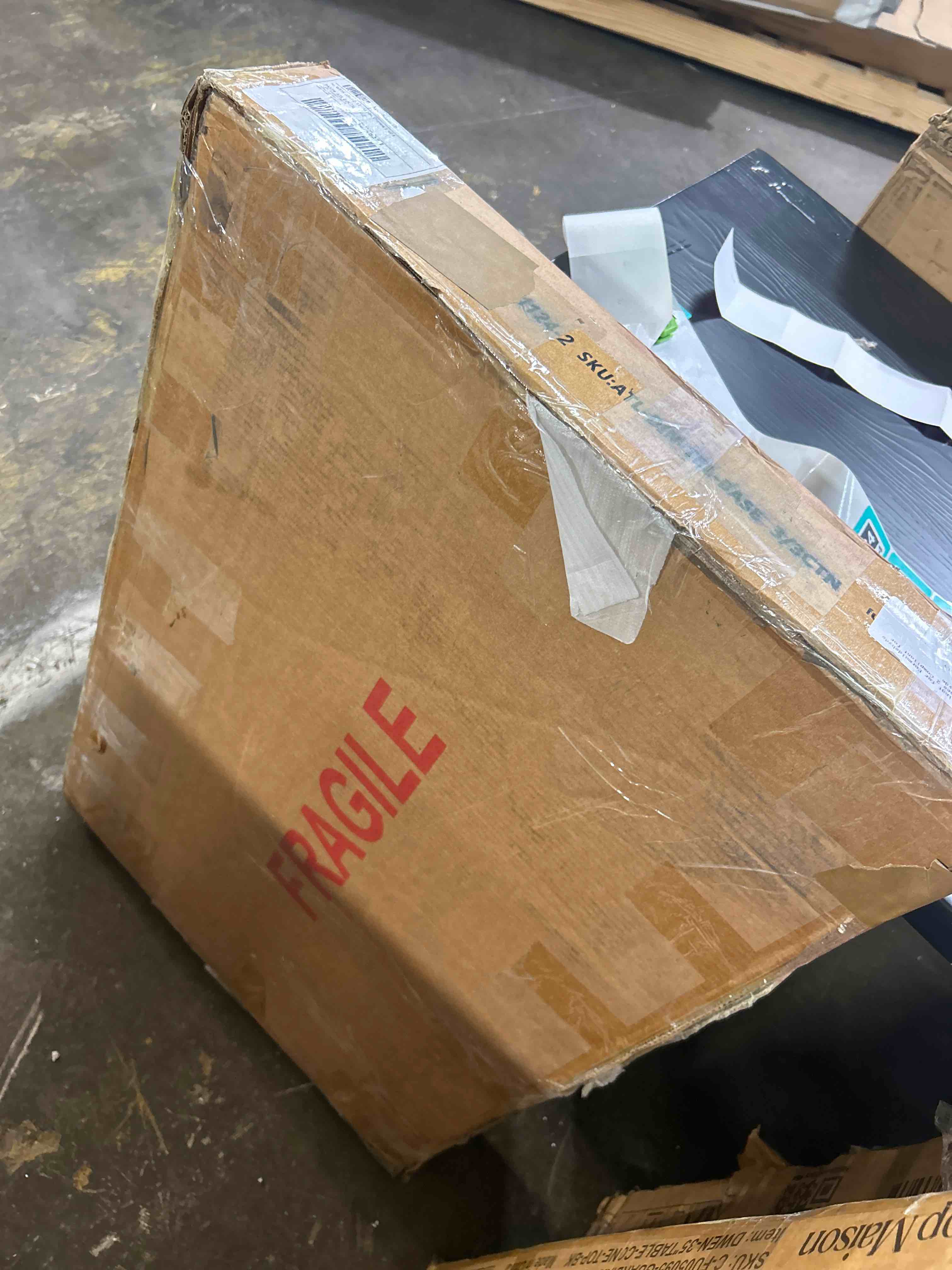 Condition photo showing As Is for Eubanks High Gloss Double Pillar Rectagular Dining Table(Base only)