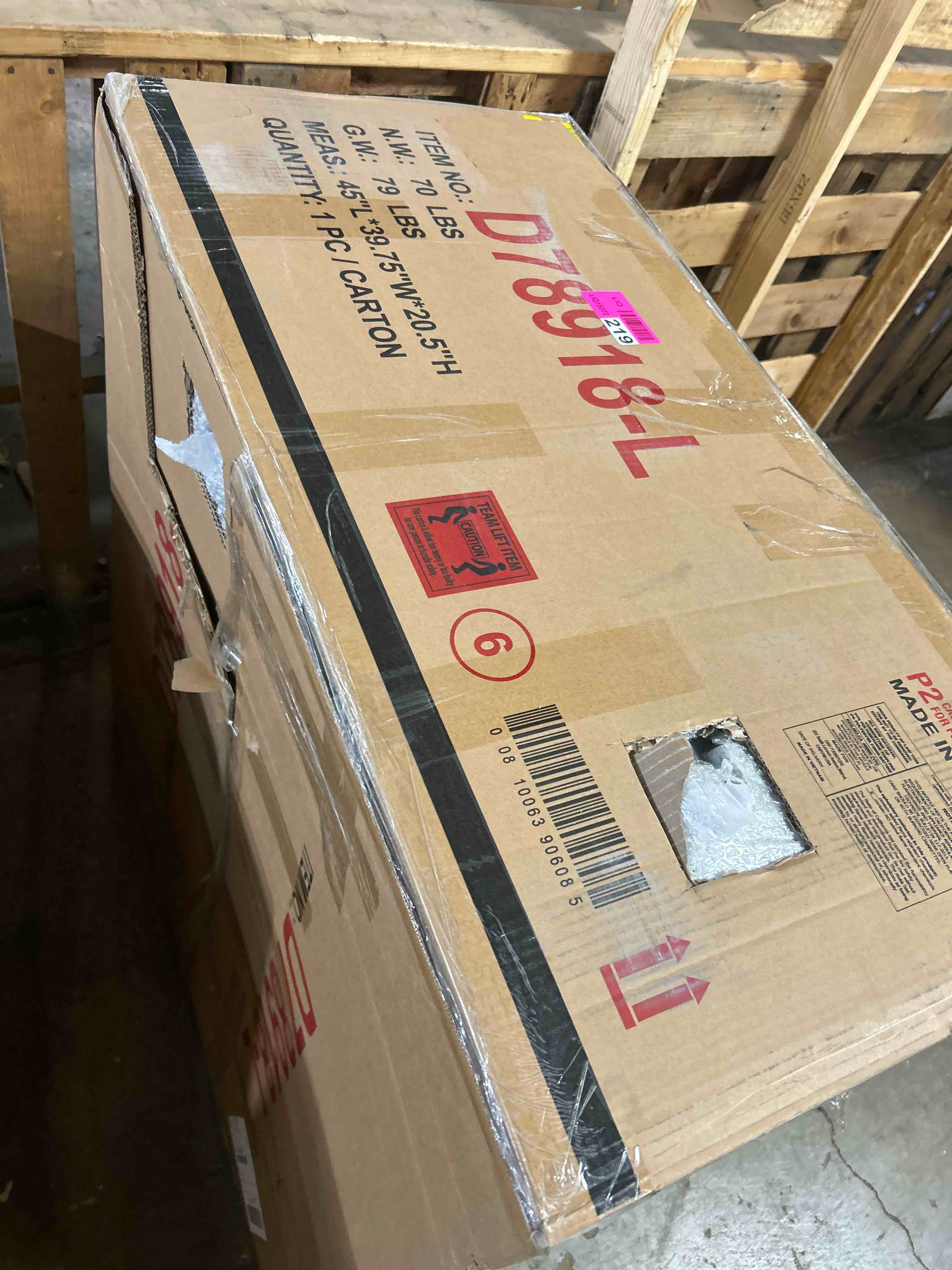 Condition photo showing As Is for Modern Modular Sectional Sofa With Adjustable Headrests, Movable Ottoman & Solid Wood Legs – Cream / Gray / Green(left arm chair only)