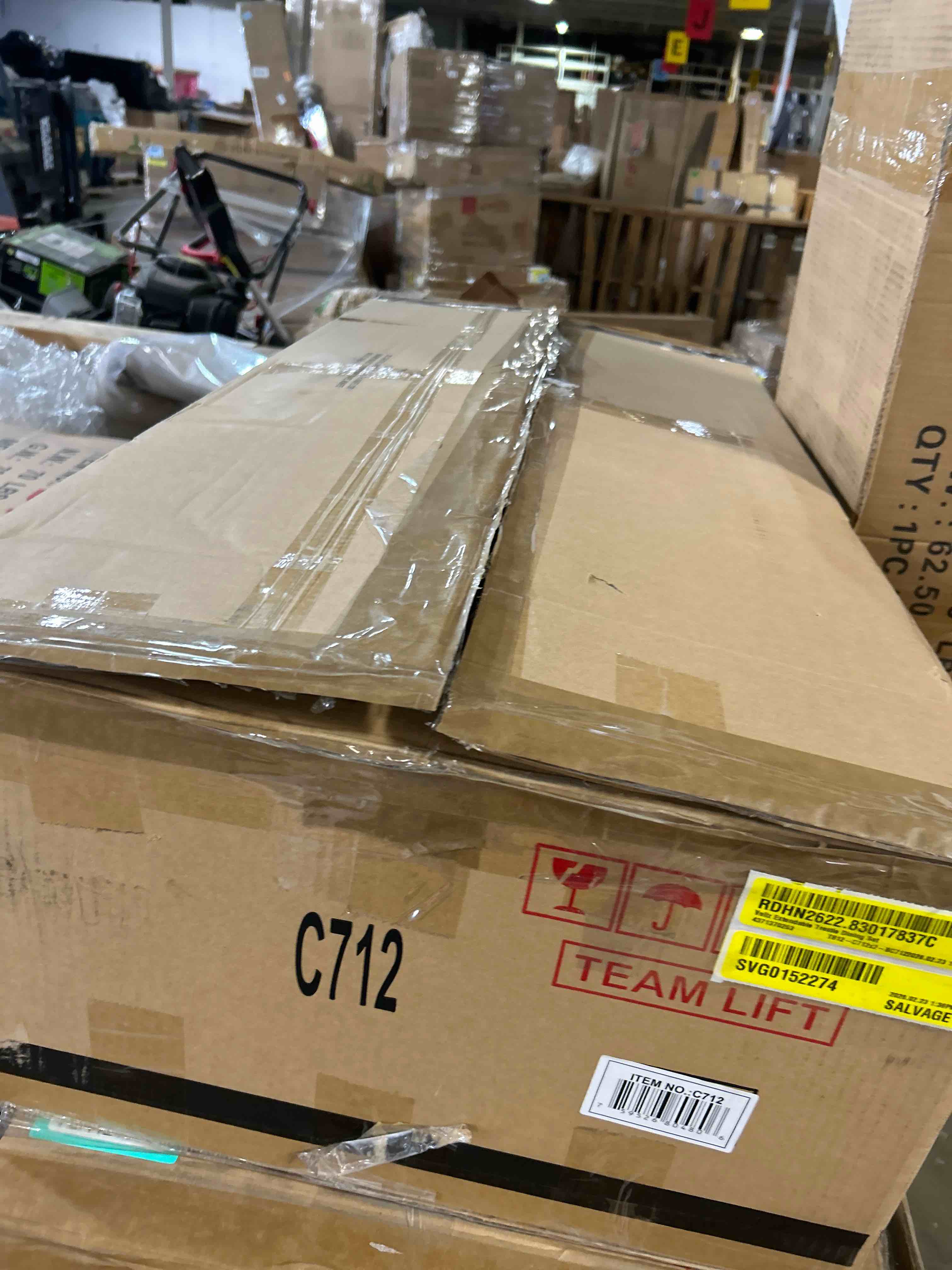 Condition photo showing As Is for Veliz Extendable Trestle Dining Set(set of 4 chairs)