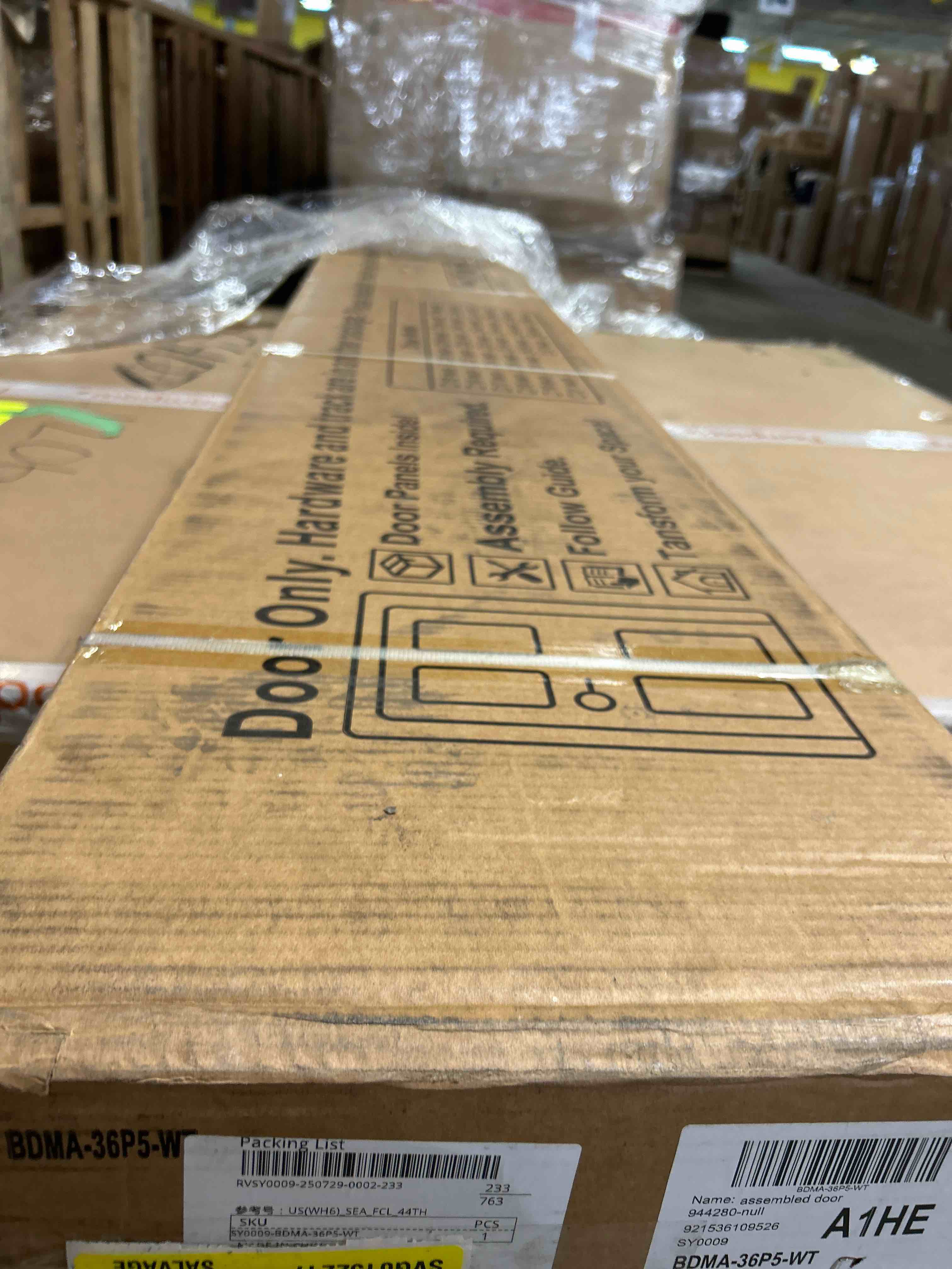 Condition photo showing New/Like New for Manufactured Wood Paneled Bypass Barn Door Double Doors with Hardware Kits,52''x 84''