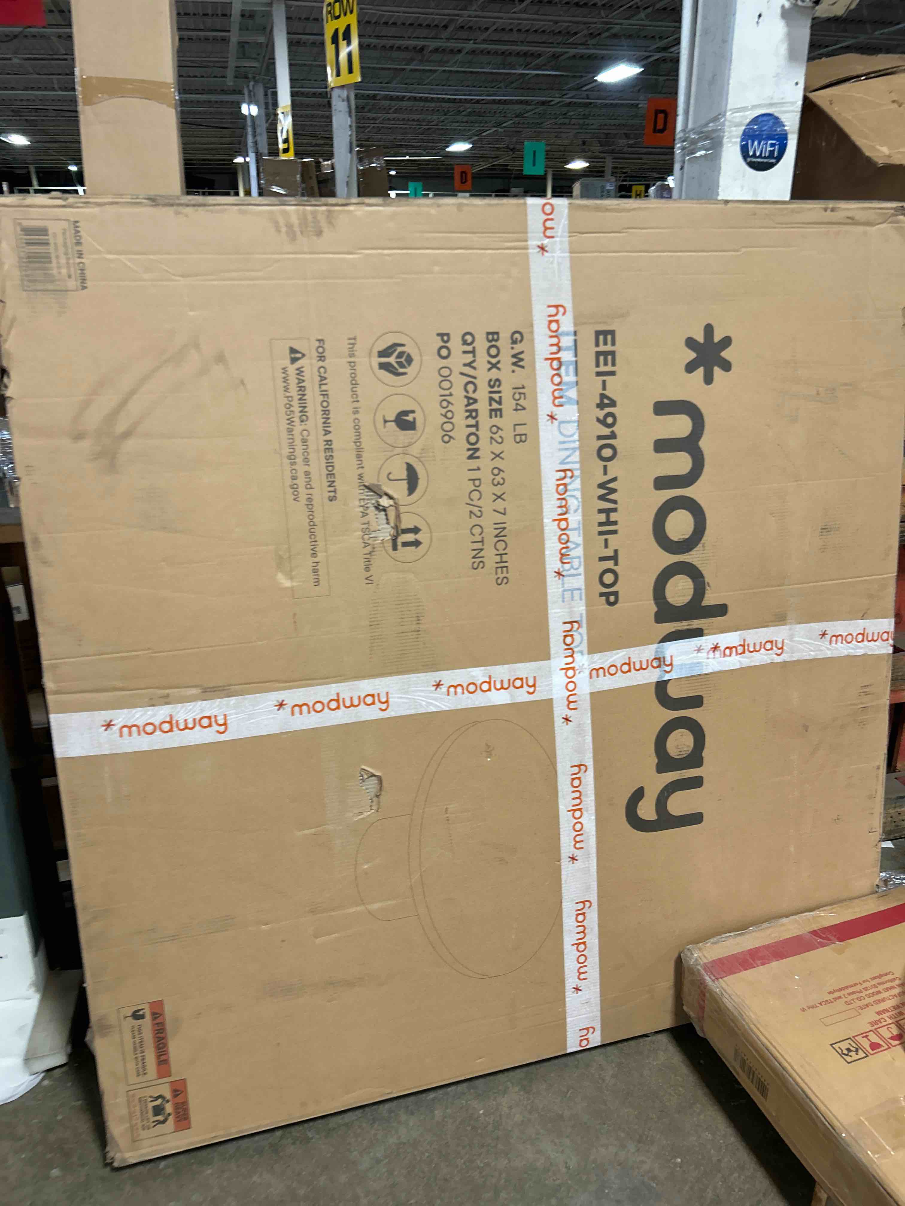 Condition photo showing As Is for Modway Gratify 60" Round Dining Table(Table top only)