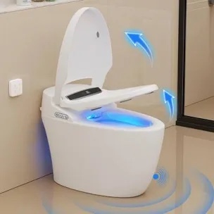 Smart Toilet With Heated Seat And Night Light, Tankless Toilets For Bathroom, Modern One Piece Toilet Standard Comfort Height Toilet With Auto Flush, Auto Open Close Lid/Seat,Slow Close US25060902