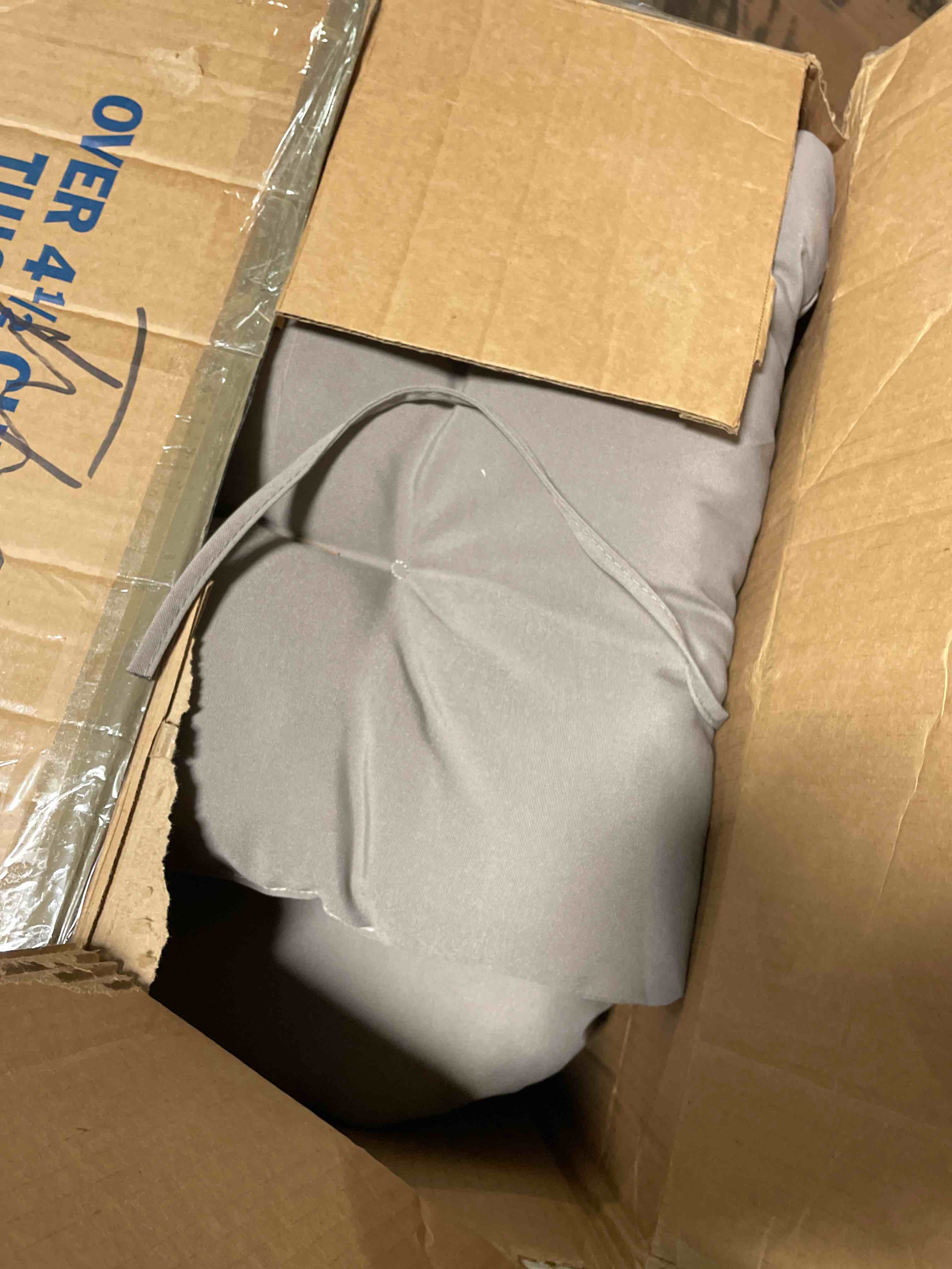 Condition photo showing Good Condition for Outdoor Indoor Seat/Back Chair Tufted Cushion,All-Weather Patio Chair Cushion with Ties,for Patio Furniture,Grey
