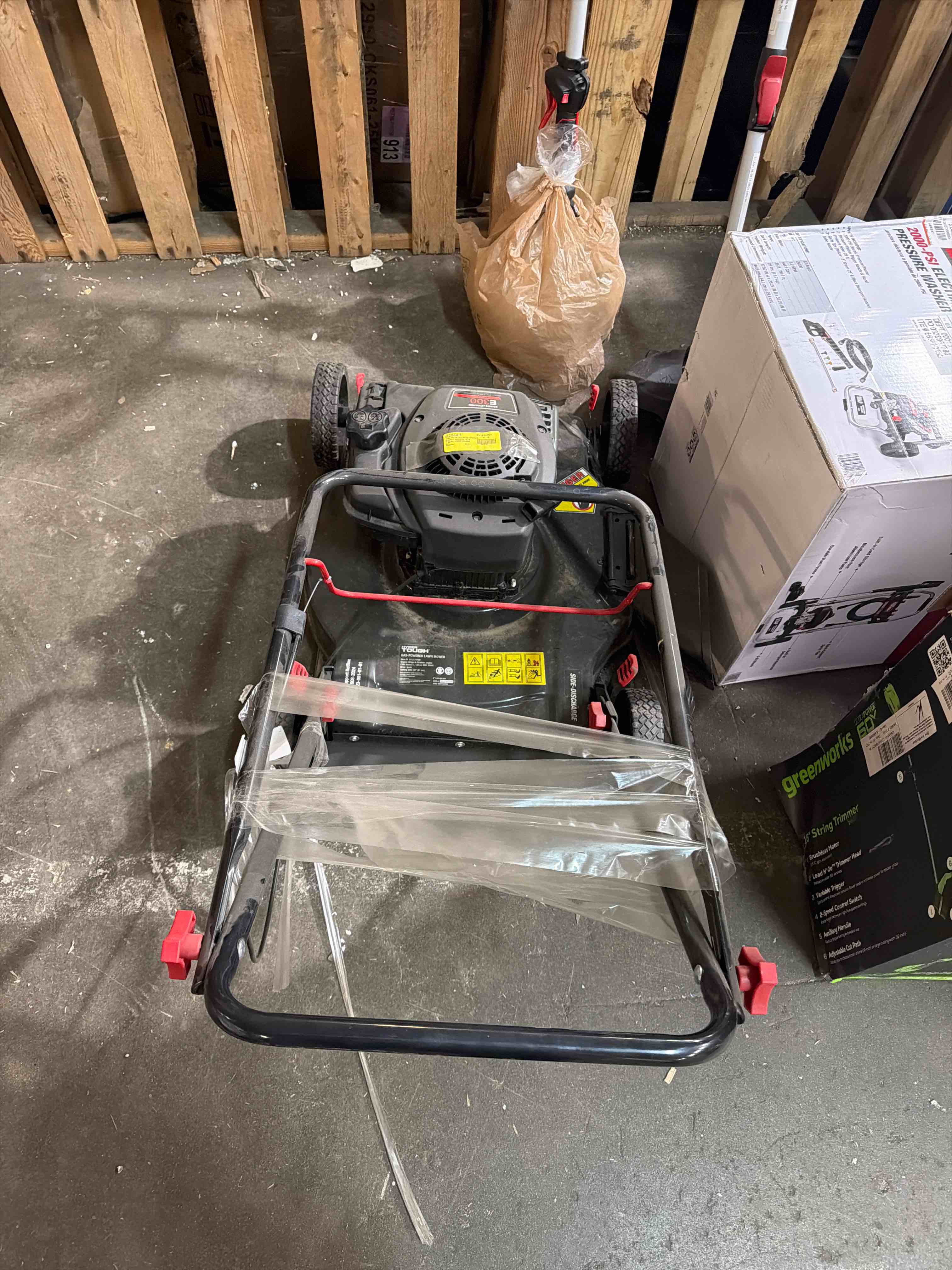 Condition photo showing As Is for Hyper Tough 20" 125cc Gas Powered Walk-Behind Push Lawn Mower with Briggs & Stratton Engine, Black