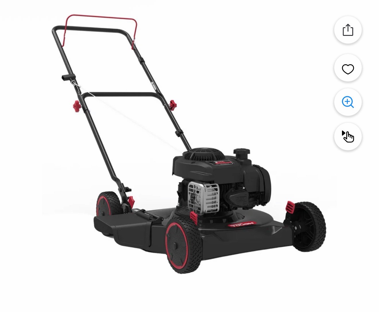 Hyper Tough 20" 125cc Gas Powered Walk-Behind Push Lawn Mower with Briggs & Stratton Engine, Black