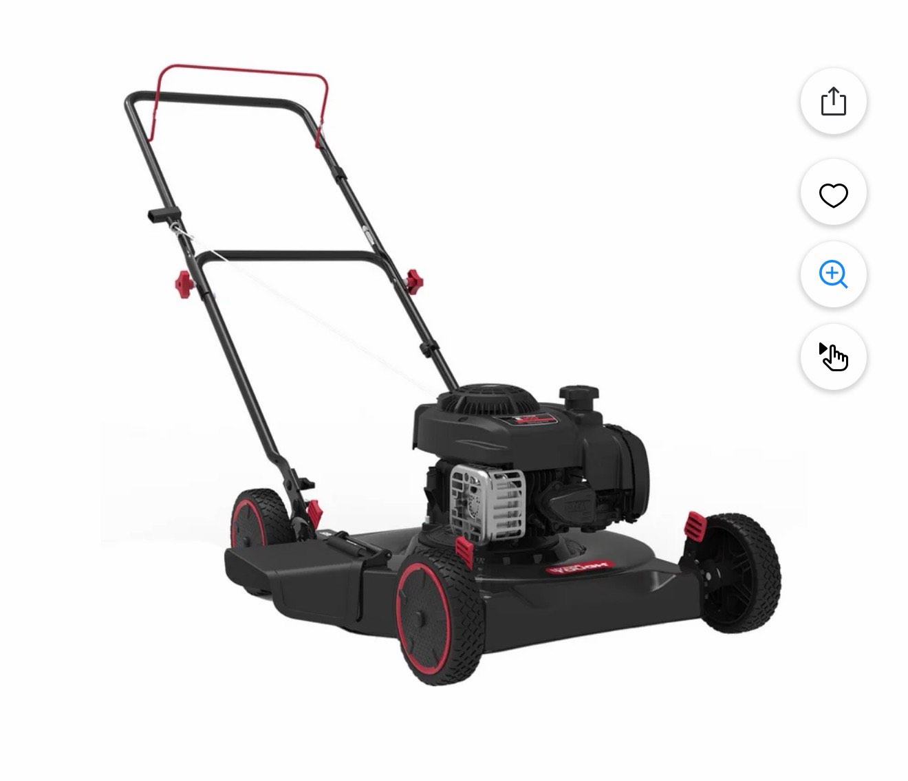 Hyper Tough 20" 125cc Gas Powered Walk-Behind Push Lawn Mower with Briggs & Stratton Engine, Black