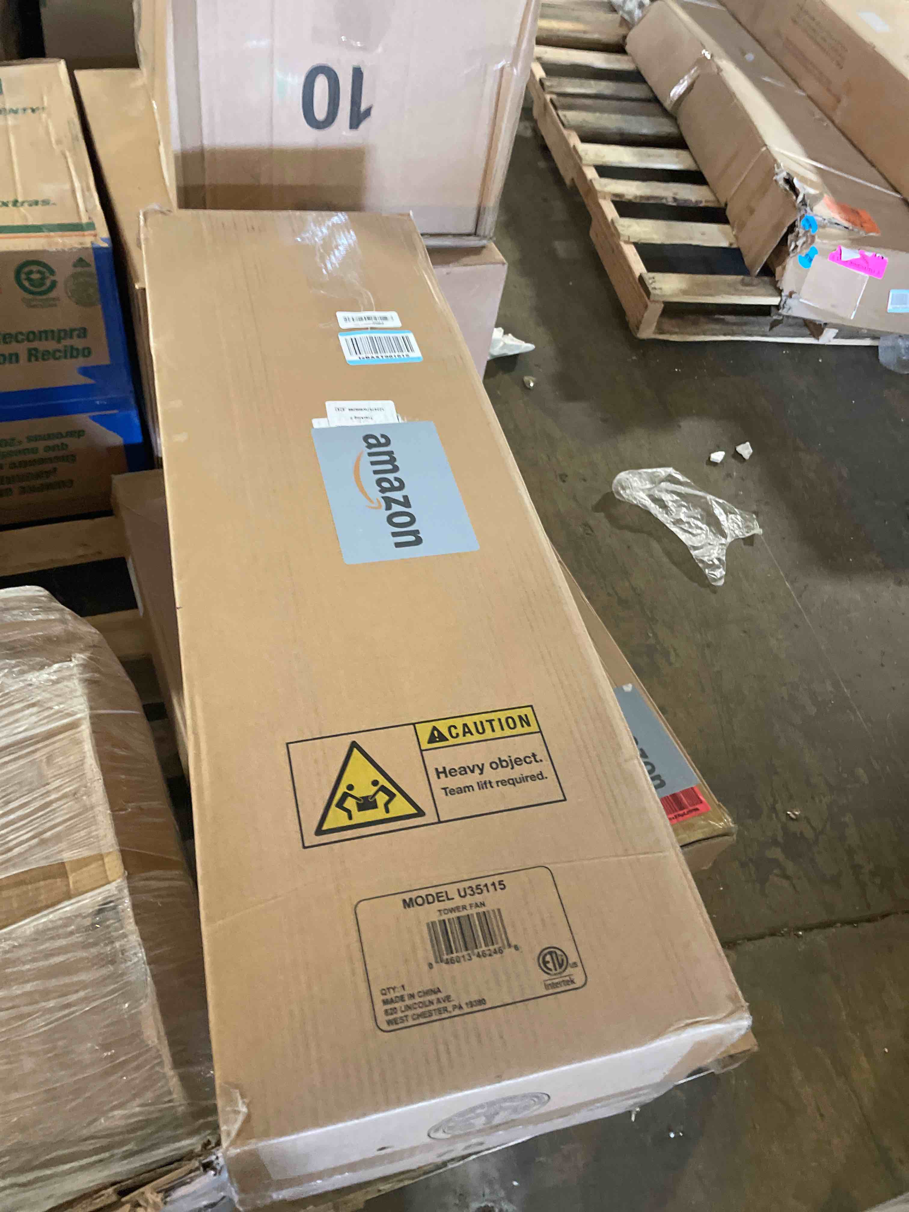 Condition photo showing Good Condition for Lasko High Velocity Oscillating Tower Fan for Bedroom, Garage, Basement, and Gym with Remote Control, Timer, 3 Powerful Speeds, 35" Silver/Black, U35115