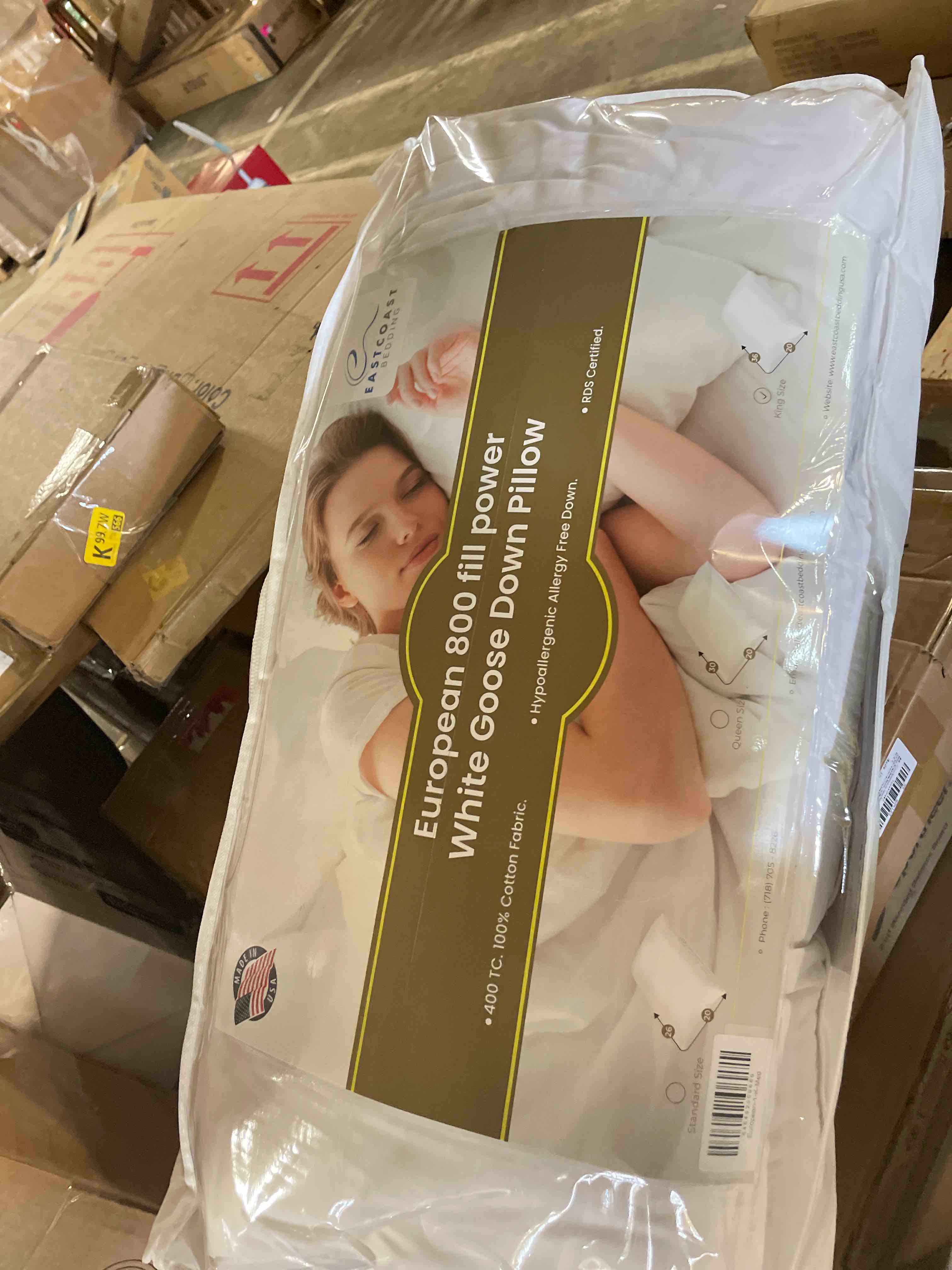 Condition photo showing New/Like New for King Size Pillow, European Goose Down 800FP - Medium Luxury Hotel Pillow for a Luxury Bed Medium King (Pack of 1)