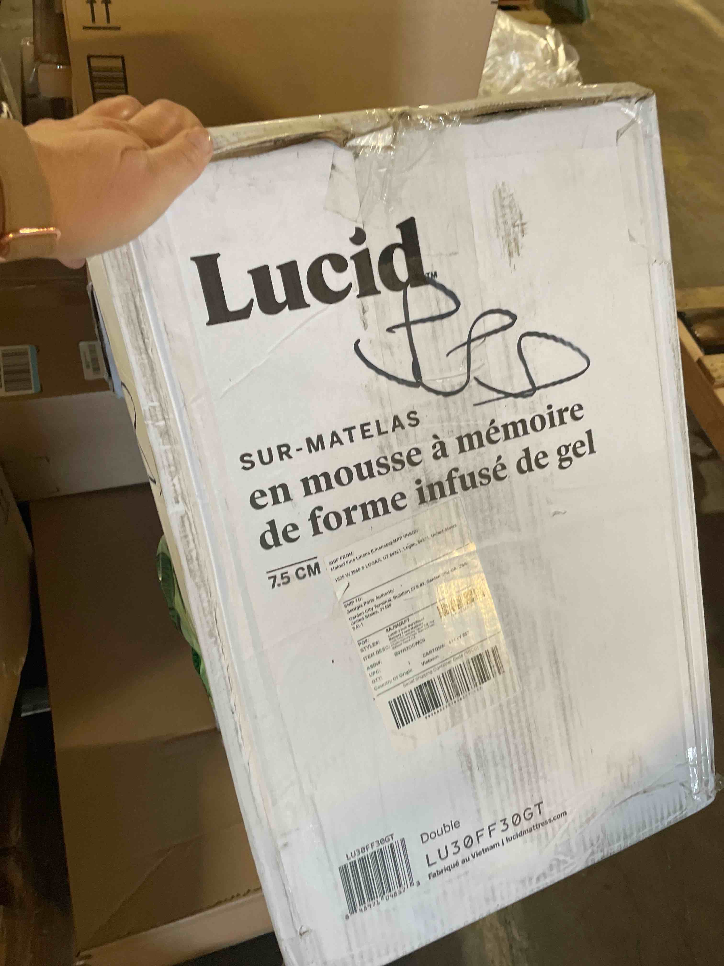 Condition photo showing As Is for LUCID - LU30FF30GT Lucid 3 Inch Gel Infused Memory Foam Mattress, Full Full 3 Inch Topper Only