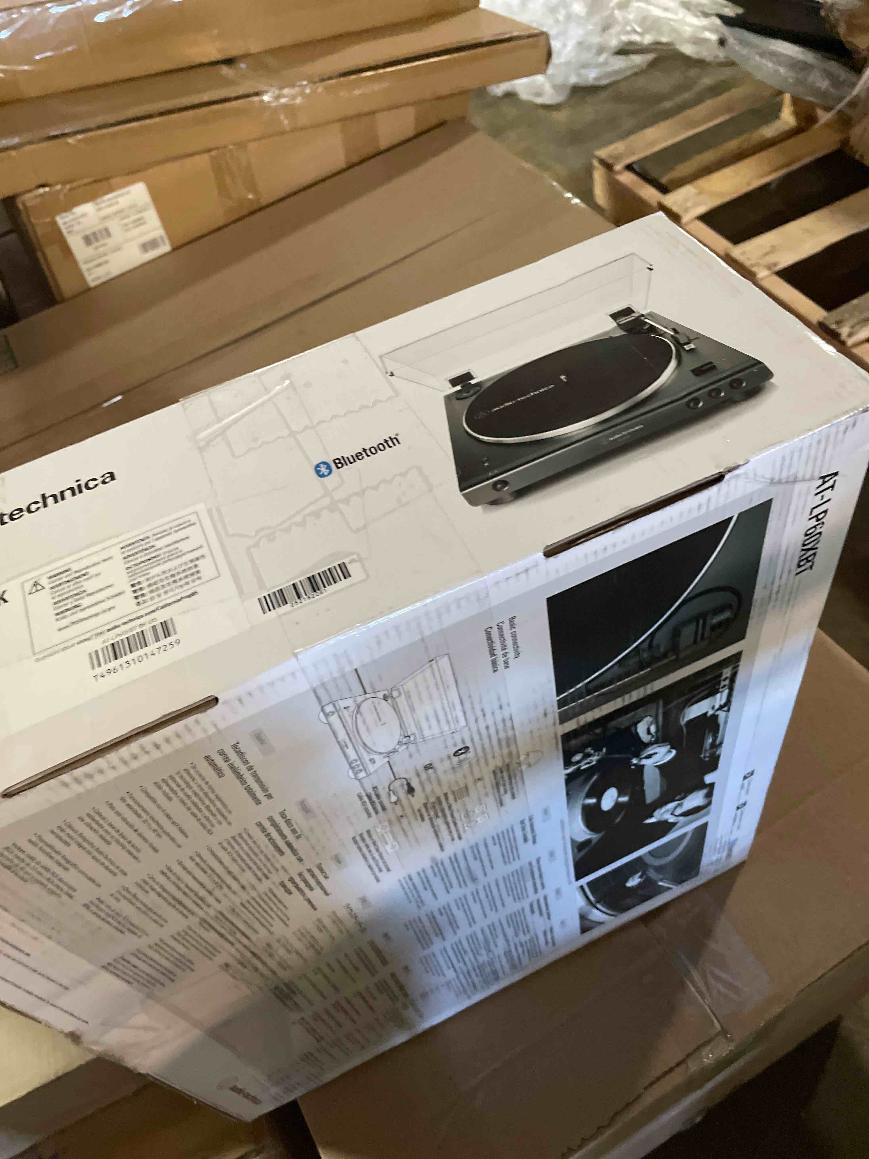 Condition photo showing As Is for Audio-Technica AT-LP60X-GM Fully Automatic Belt-Drive Stereo Turntable, Gunmetal/Black, Hi-Fidelity, Plays 33-1/3 and 45 RPM Vinyl Records, Dust Cover, Anti-Resonance, Die-Cast Aluminum Platter Gunmetal/Black Wired Turntable