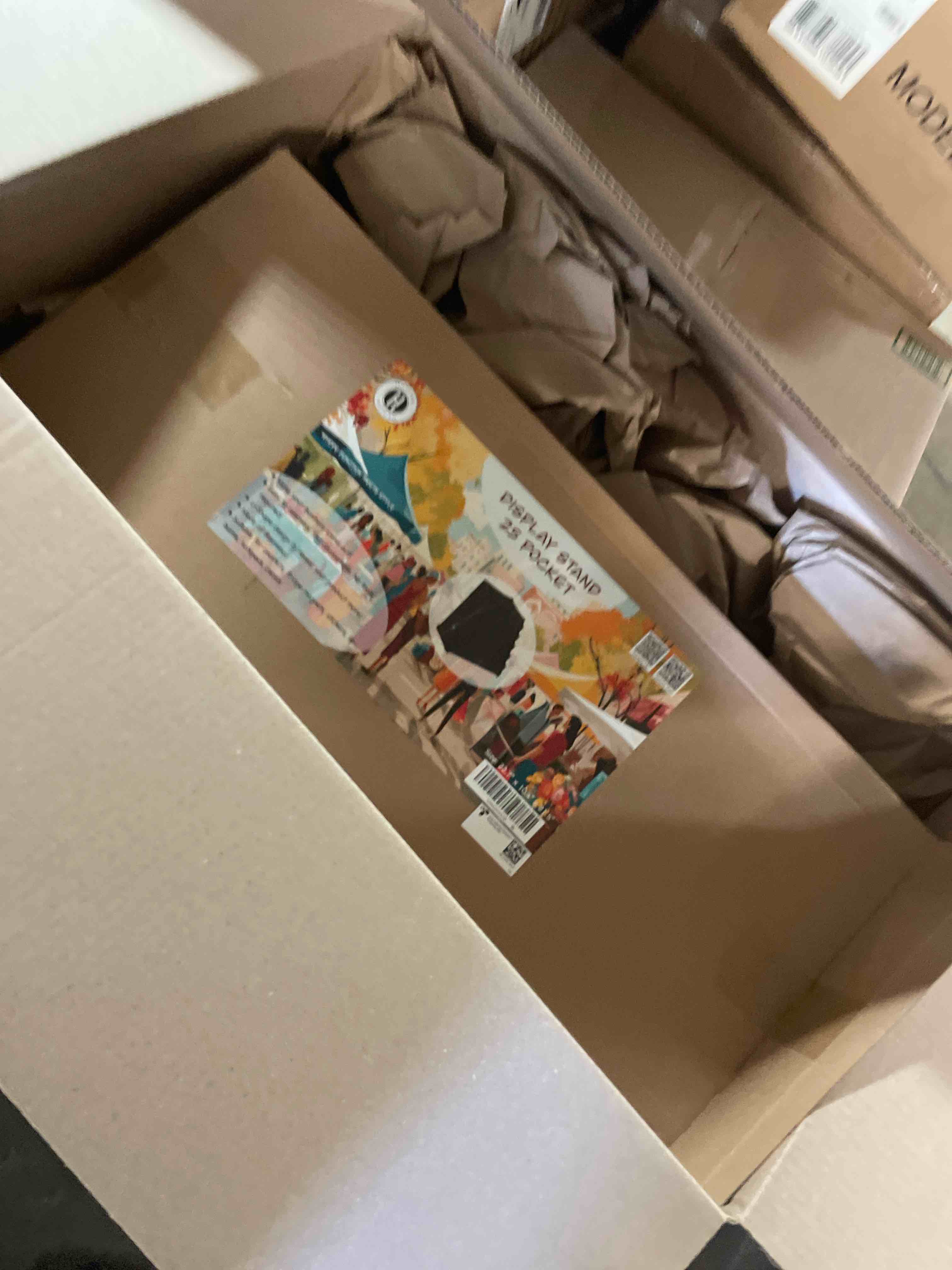 Condition photo showing New/Like New for Sticker Display Stand with Curved Pockets for Big 4'' Stickers- Brochure Holder with Customizable Space - On the Go Display Stands for Vendor Events - Ideal for Small Business Vendors (Black, Large) Black Large