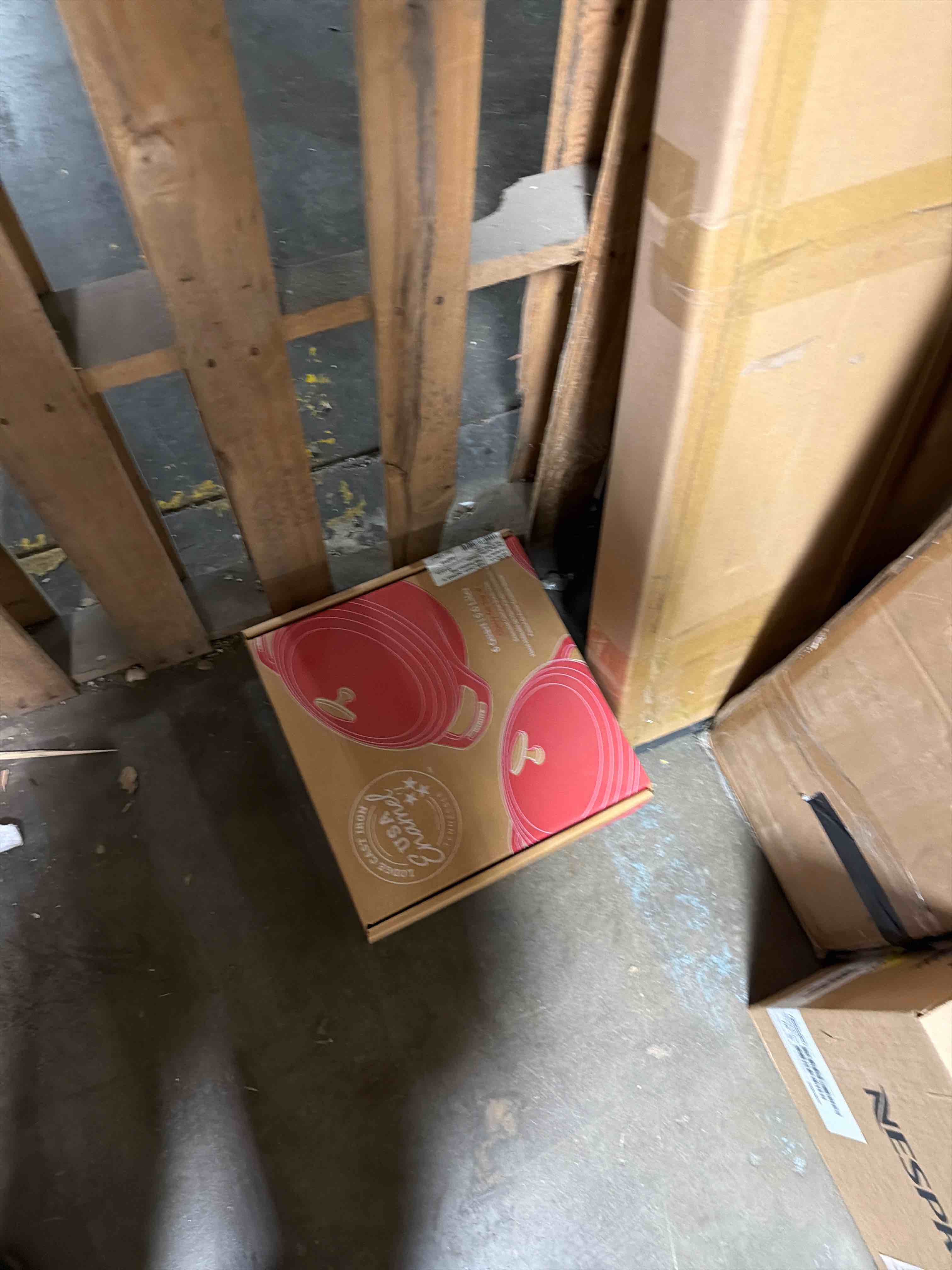 Condition photo showing New/Like New for STAUB La Cocotte 3-Piece Round Cast Iron Saucepan Set Cherry Red