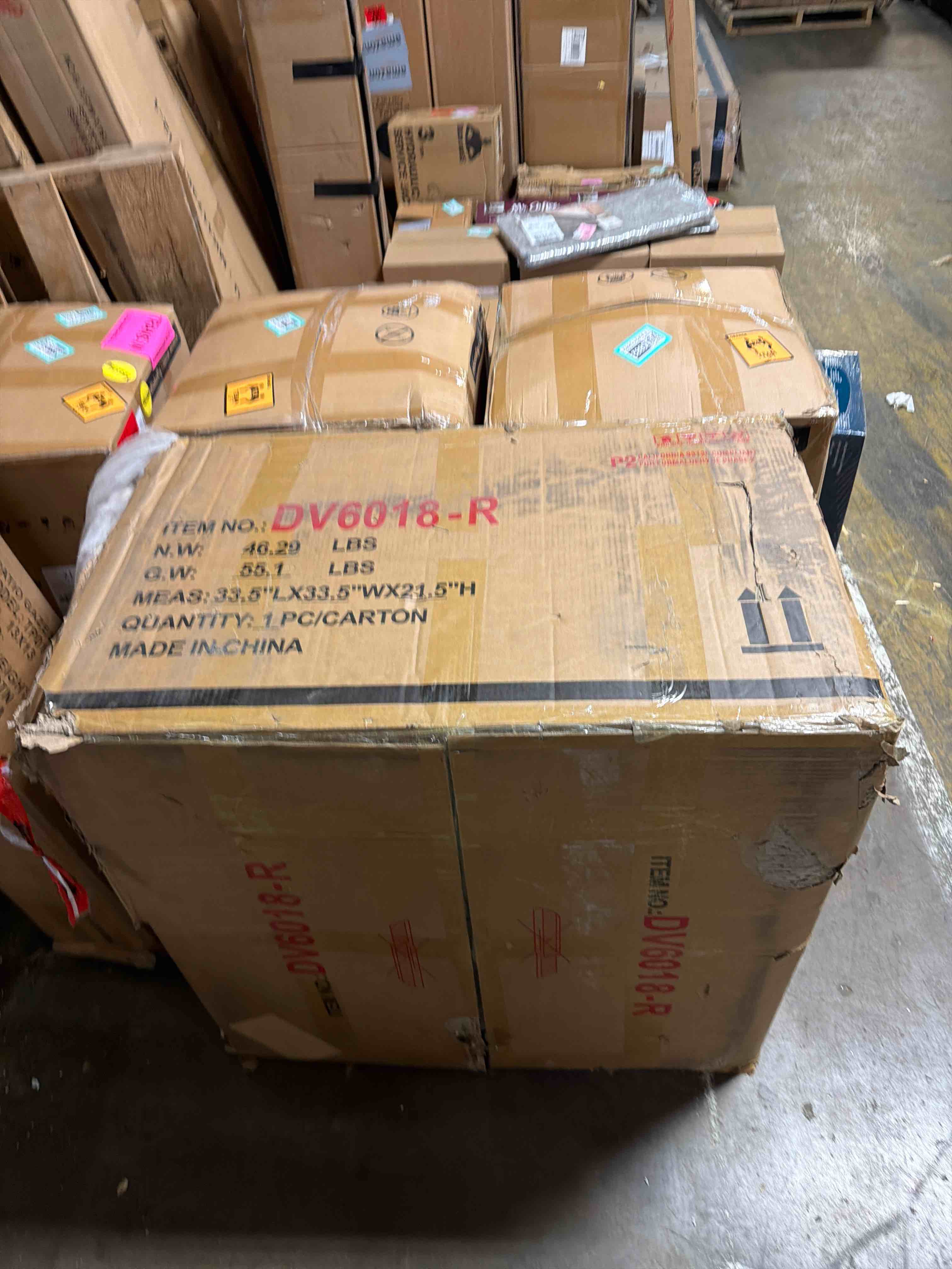 Condition photo showing As Is for Devion Furniture 7-Piece Upholstered Modern Chenille Sectional in Beige