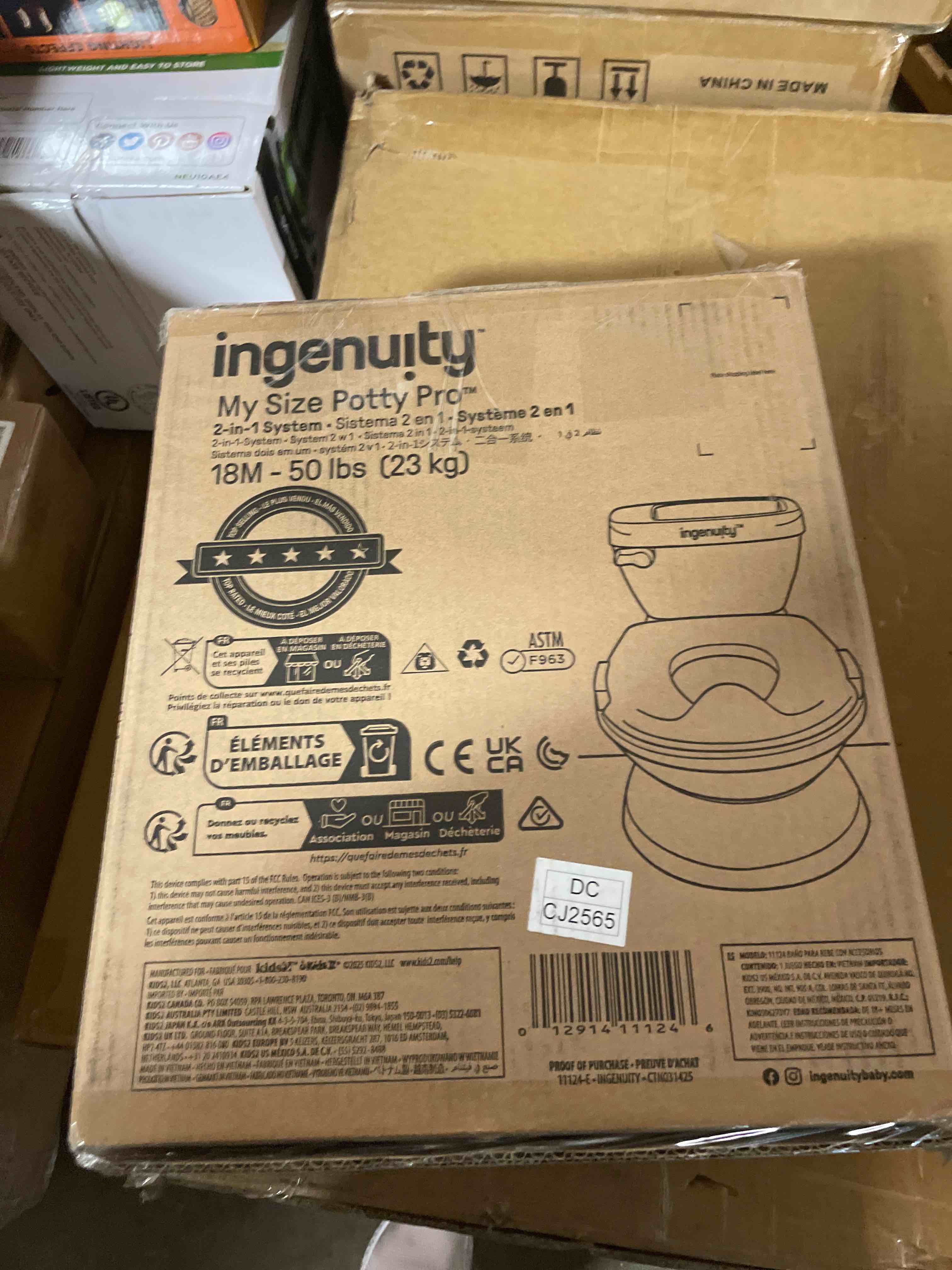 Condition photo showing New/Like New for Summer Infant by Ingenuity My Size Potty Pro in White, Toddler Potty Training Toilet, Lifelike Flushing Sound, for Ages 18 Months+, Up to 50 Pounds