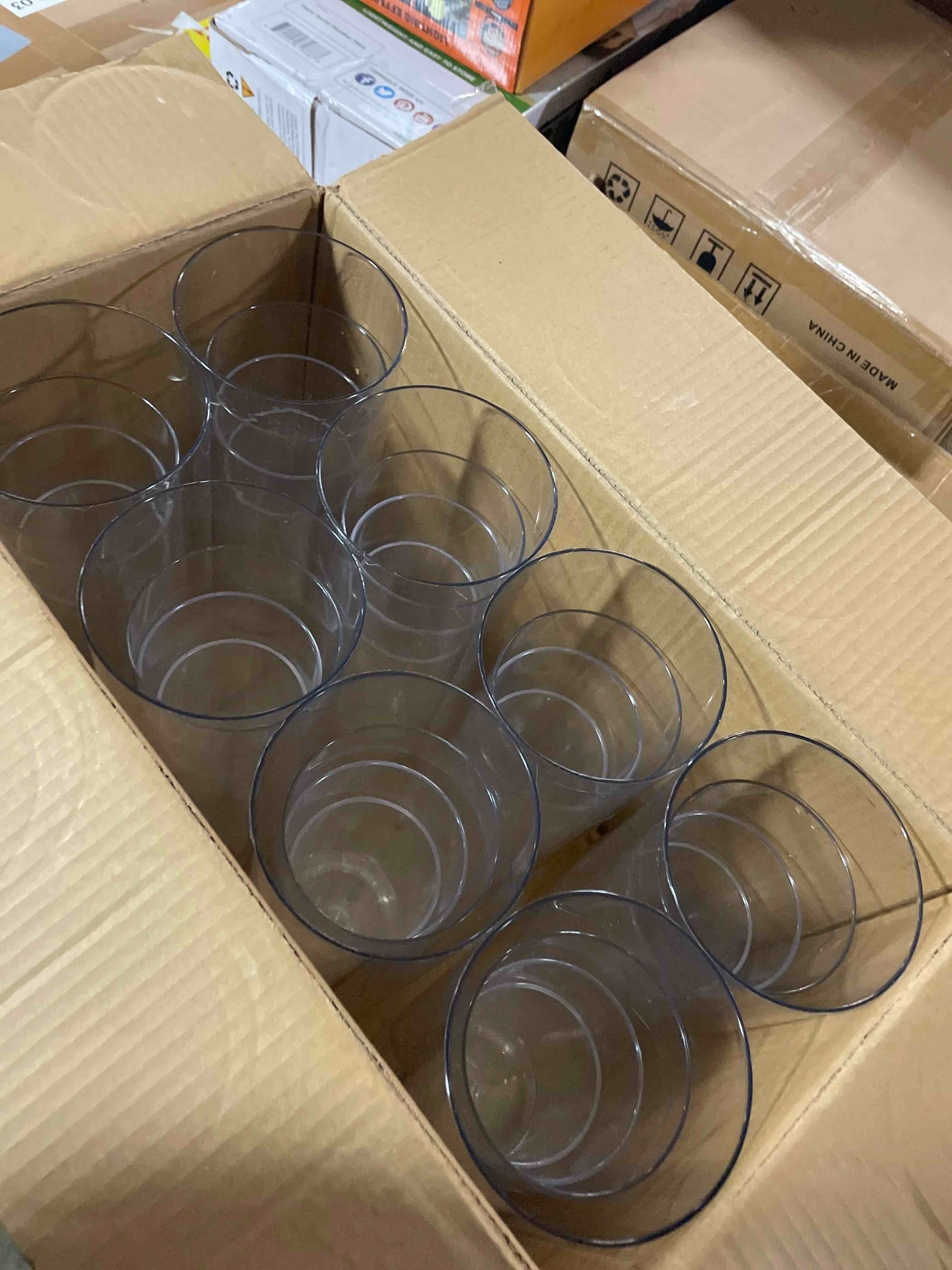 Condition photo showing As Is for Small Glass Bud Vases for Centerpieces – Hewory 24pcs Clear Blown Single Flower Vases Bulk, Modern Mini Cylinder Vase Set for Wedding Anniversary Birthday Party Events Home Living Room Table Decor 24 Clear