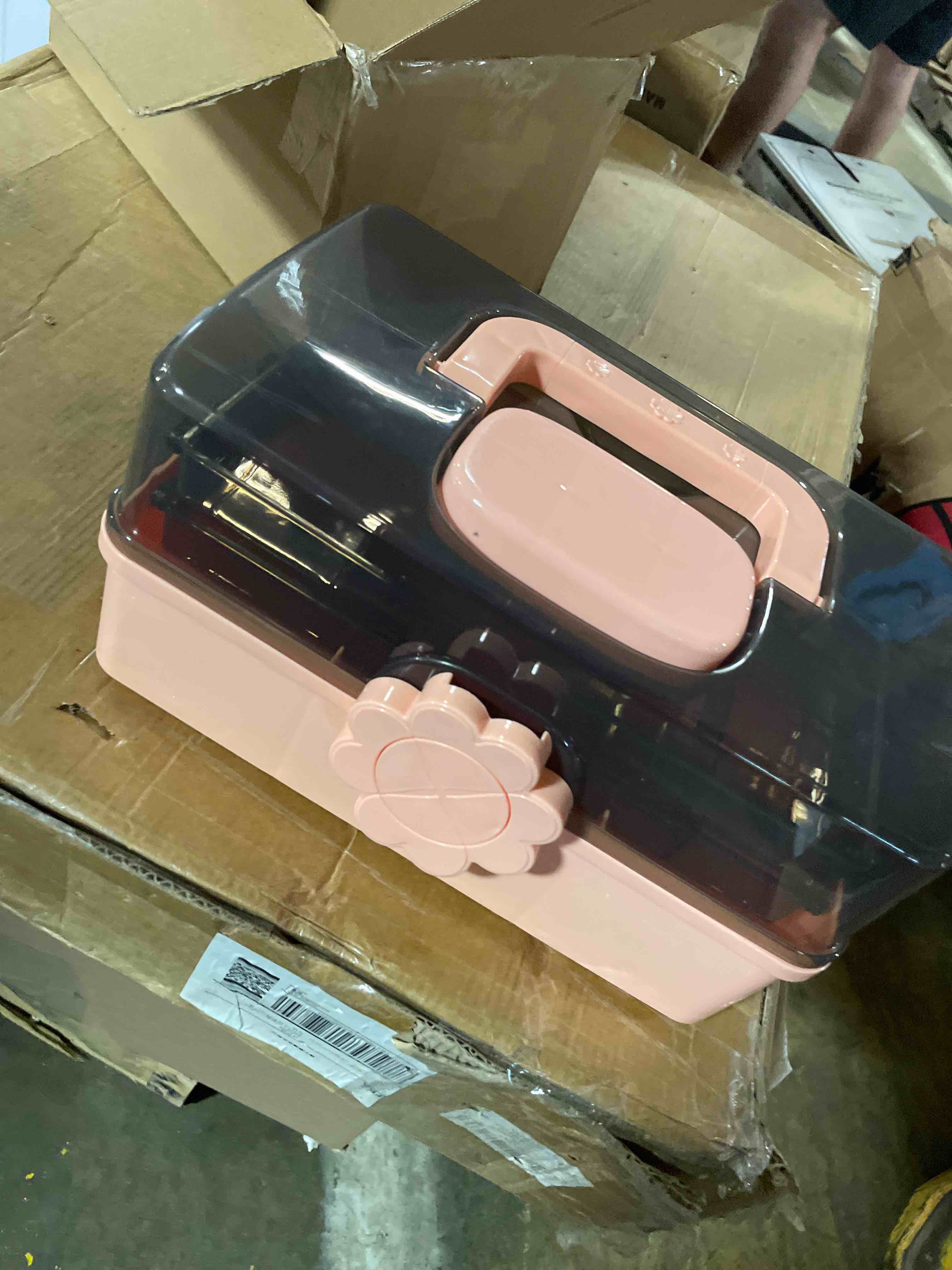 Condition photo showing New/Like New for Pulseplay 3-Layer Plastic Storage Box with Handle Portable Folding Art Supply Organizer Multipurpose Case for Cosmetics,Jewelry,Sewing,Medicine,Nail,Hair Accessories