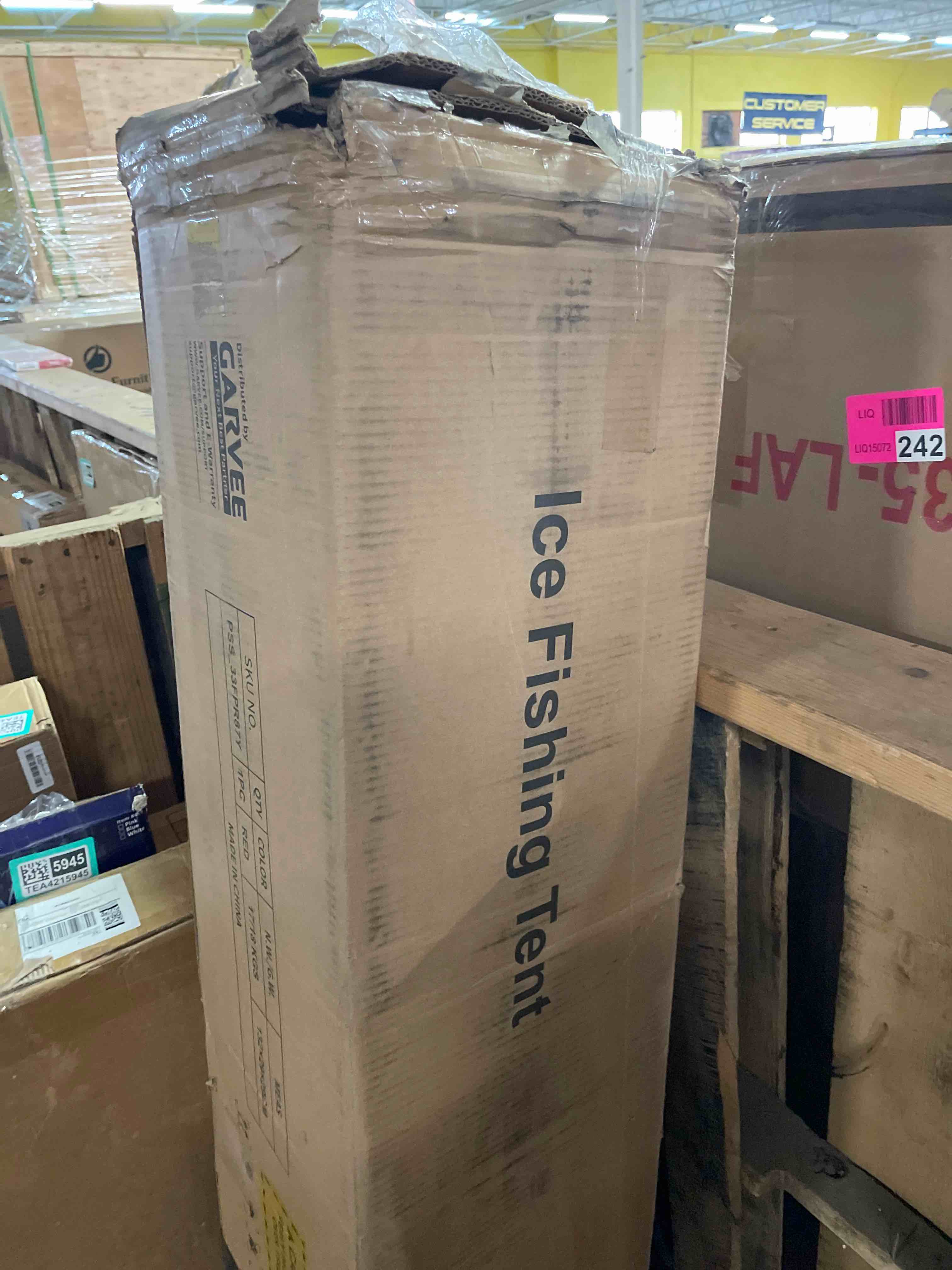 Condition photo showing As Is for Garvee Insulated Pop-Up Ice Fishing Tent, 6-8 Person Portable Hub-Style Tent, Windproof Thermal Shanty with Hub Design, 420D 3-Layer Fabric for Winter Fishing