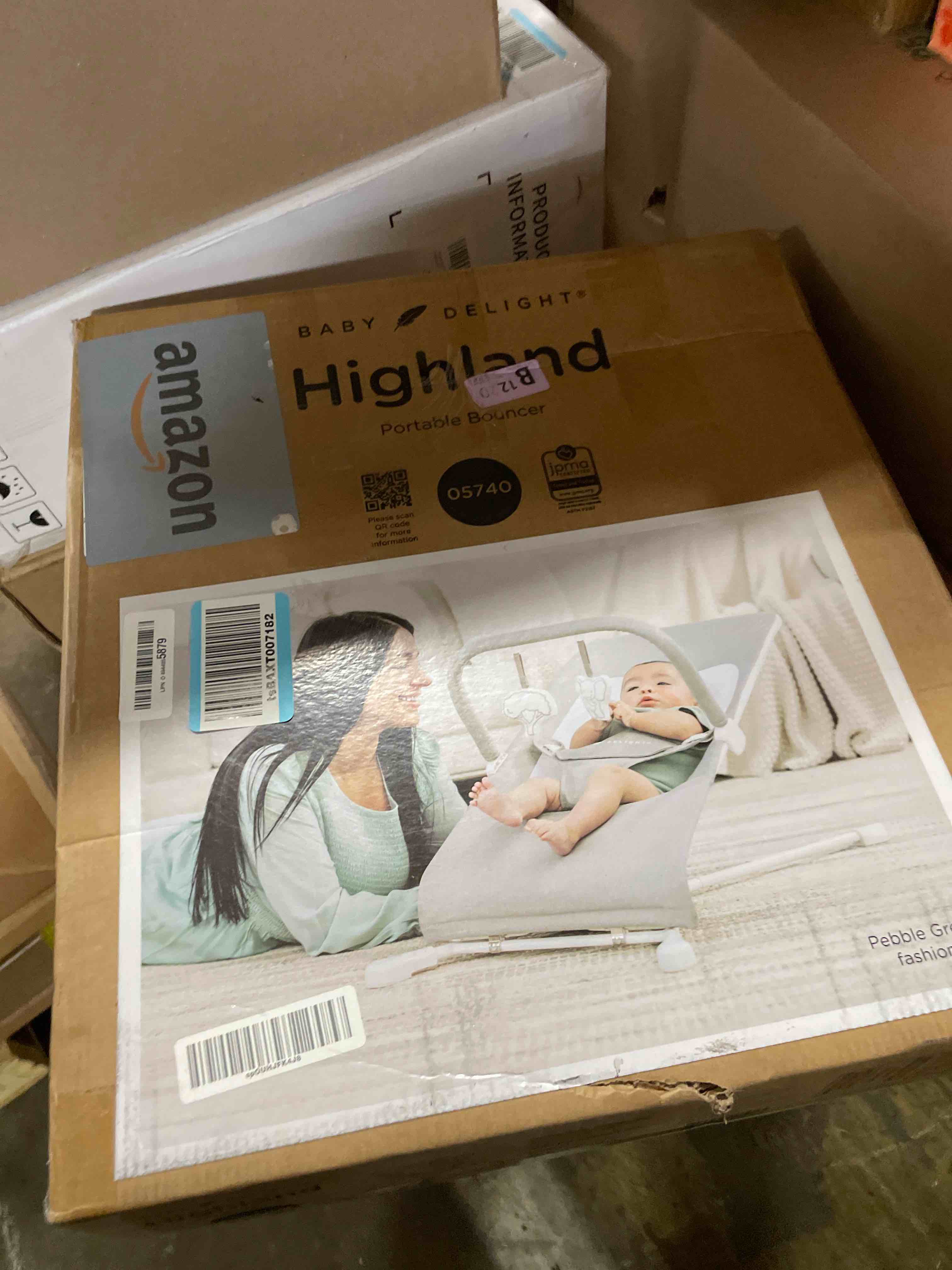 Condition photo showing Good Condition for Baby Delight Highland Baby Bouncer | Infant | 0 – 6 Months | 3-Position Recline | Pebble Grey