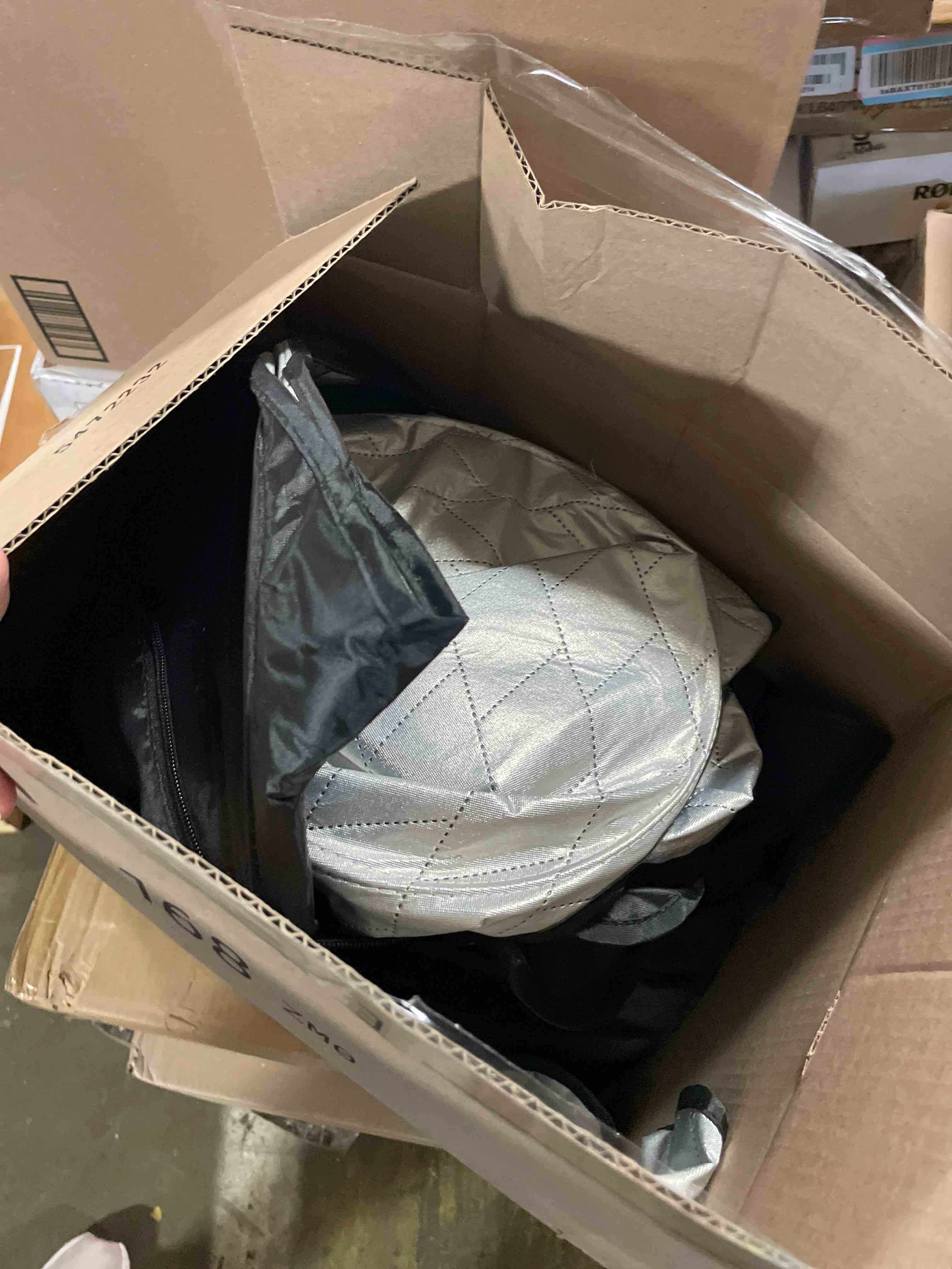 Condition photo showing As Is for EcoNour Car Windshield Sunshade | Blocks 99% Heat & Keeps Interior Cool | Universal Fits Cars, SUVs, Trucks | Automotive Sun Screen, Visor & Car Accessories for Summer | Medium (64x32 Inches)