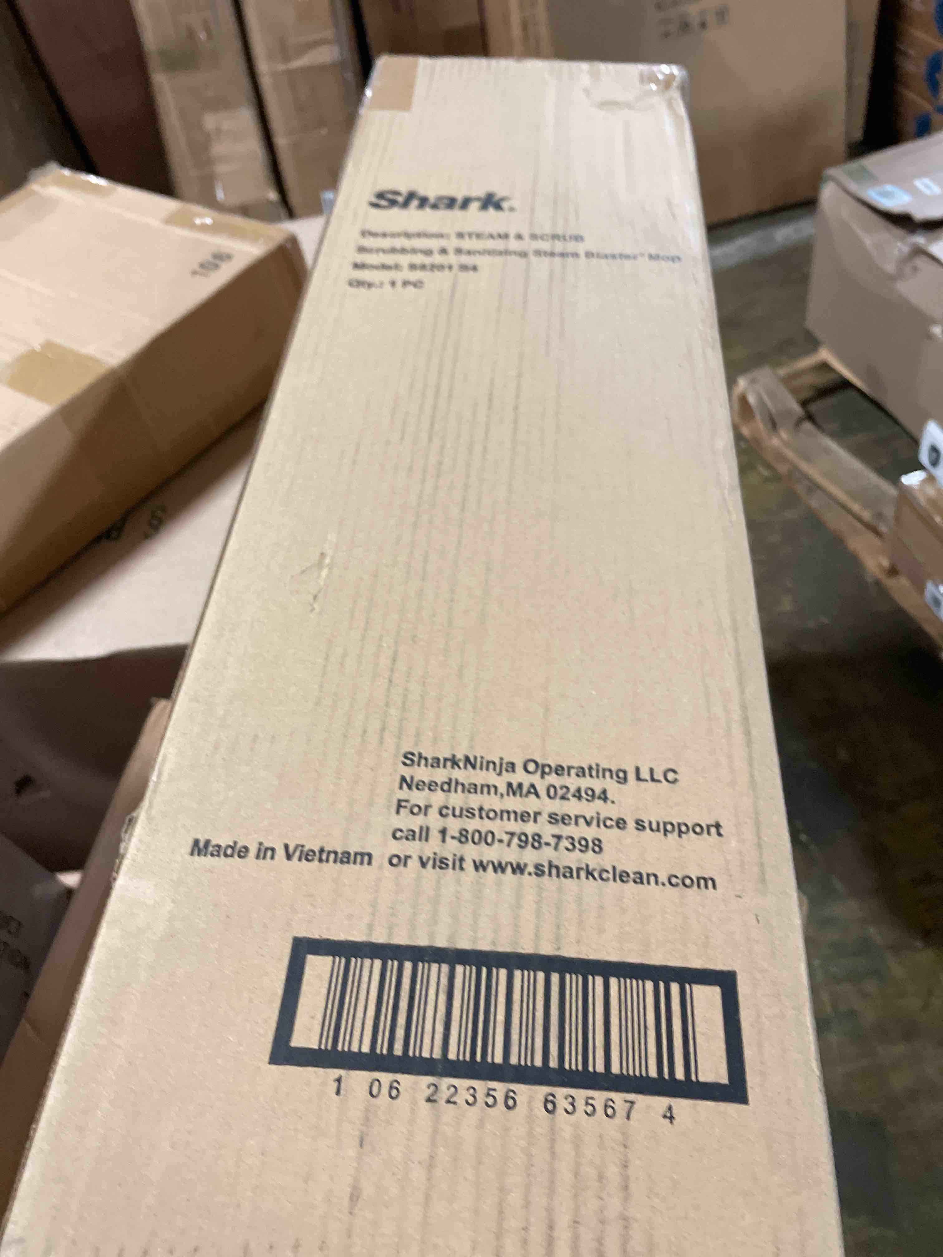 Condition photo showing New/Like New for Shark Steam & Scrub Steam Mop, All-in-One Scrubbing and Sanitizing Hard Floor Cleaner, LED Headlights, 4 Dirt Grip Soft Scrub Pads Included, XL Water Tank, Swivel Steering, Hawaiian Grey, S8001 Steam & Scrub (4-pad)