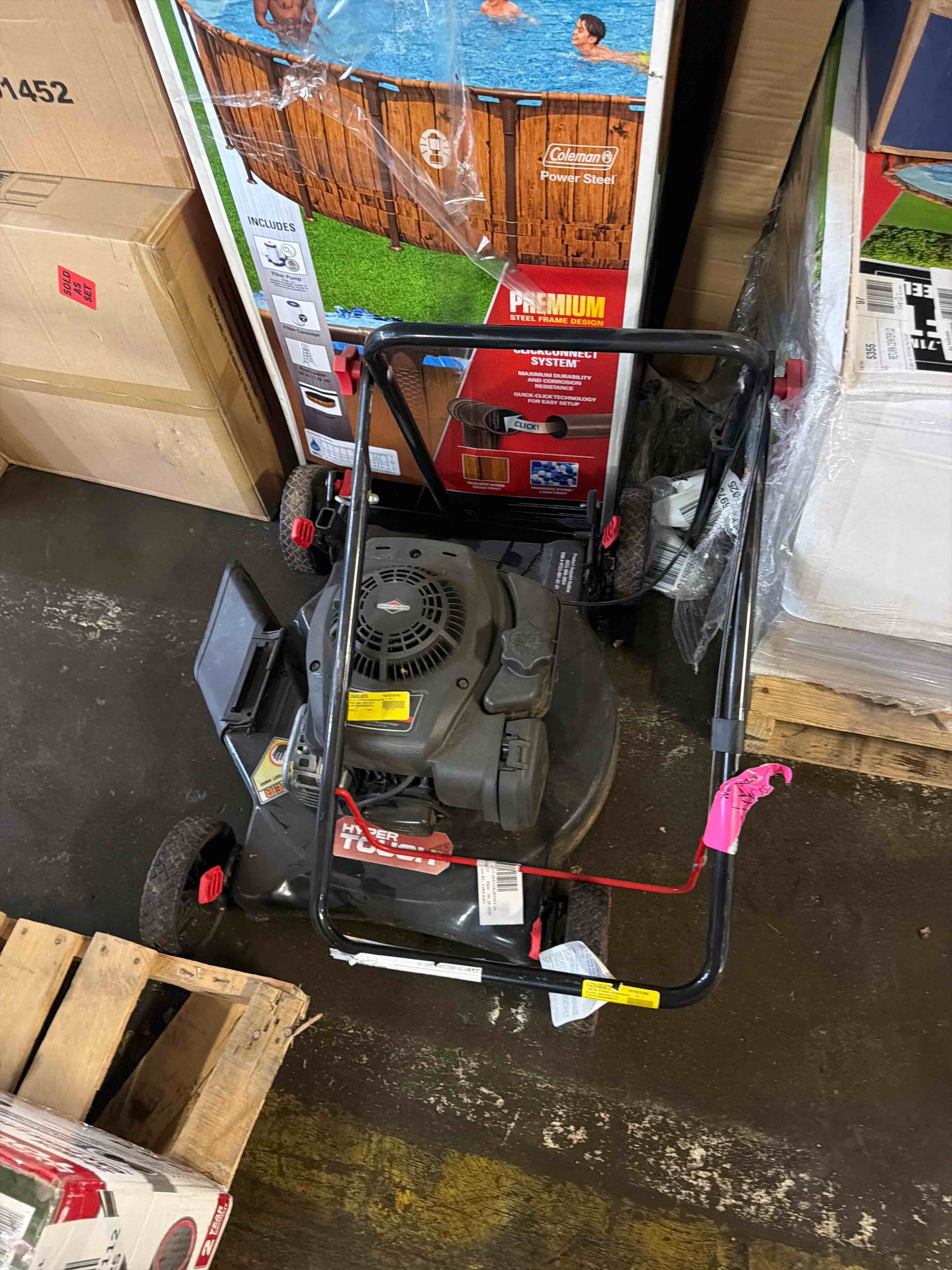 Condition photo showing As Is for Hyper Tough 20" Push Mower with 125cc Briggs and Stratton Engine