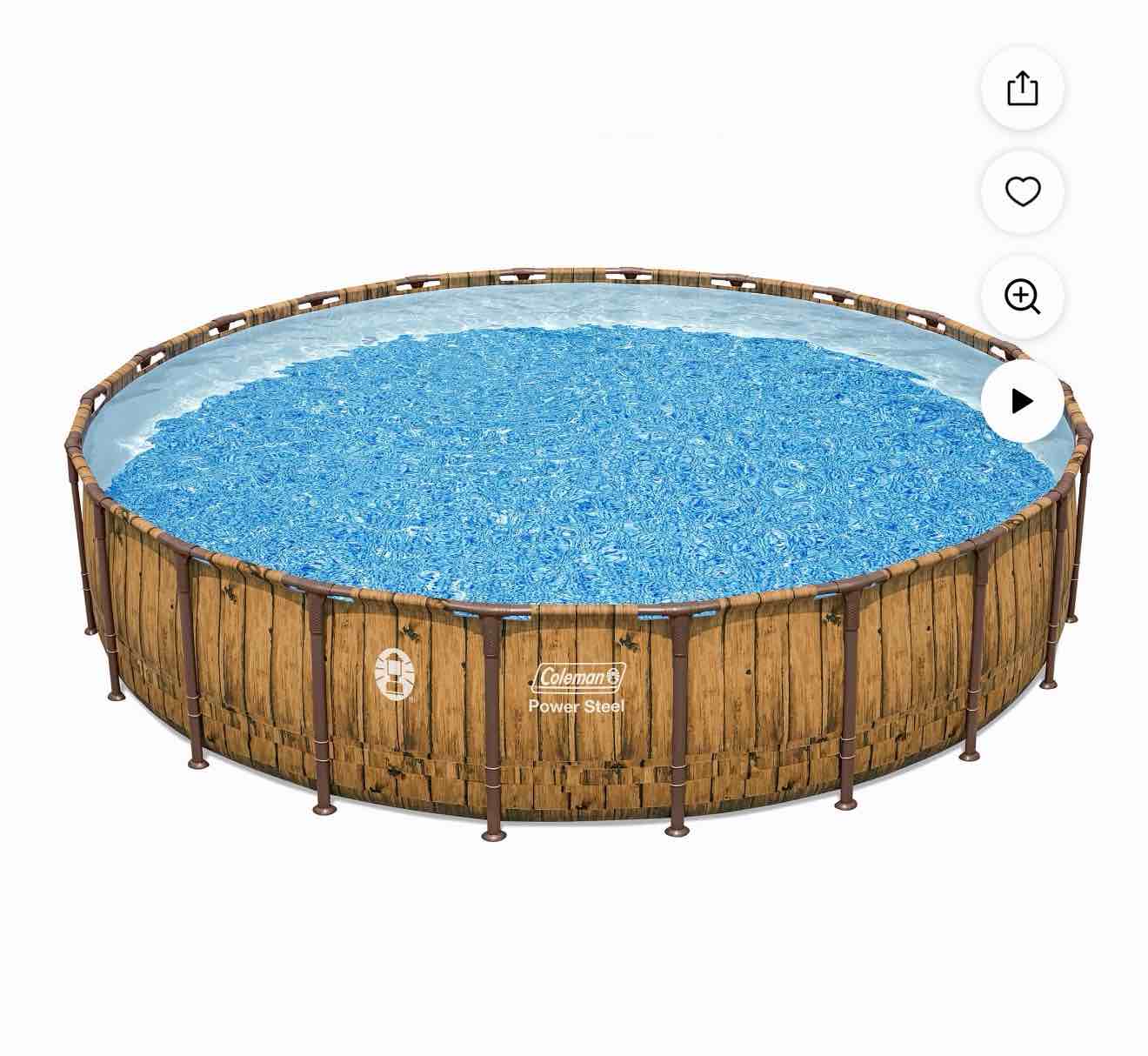 Coleman Power Steel 22 ft. x 52 in. Round Metal Frame Above Ground Pool Set
