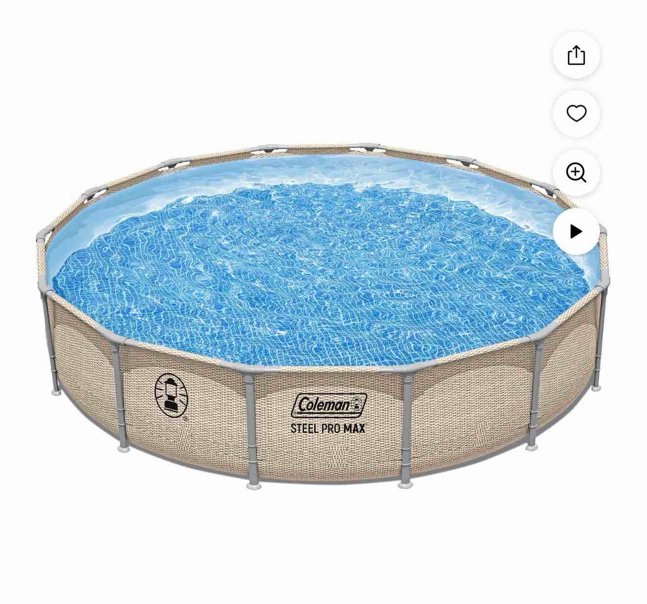 coleman steel pro max 14' x 33" round metal frame above ground pool set