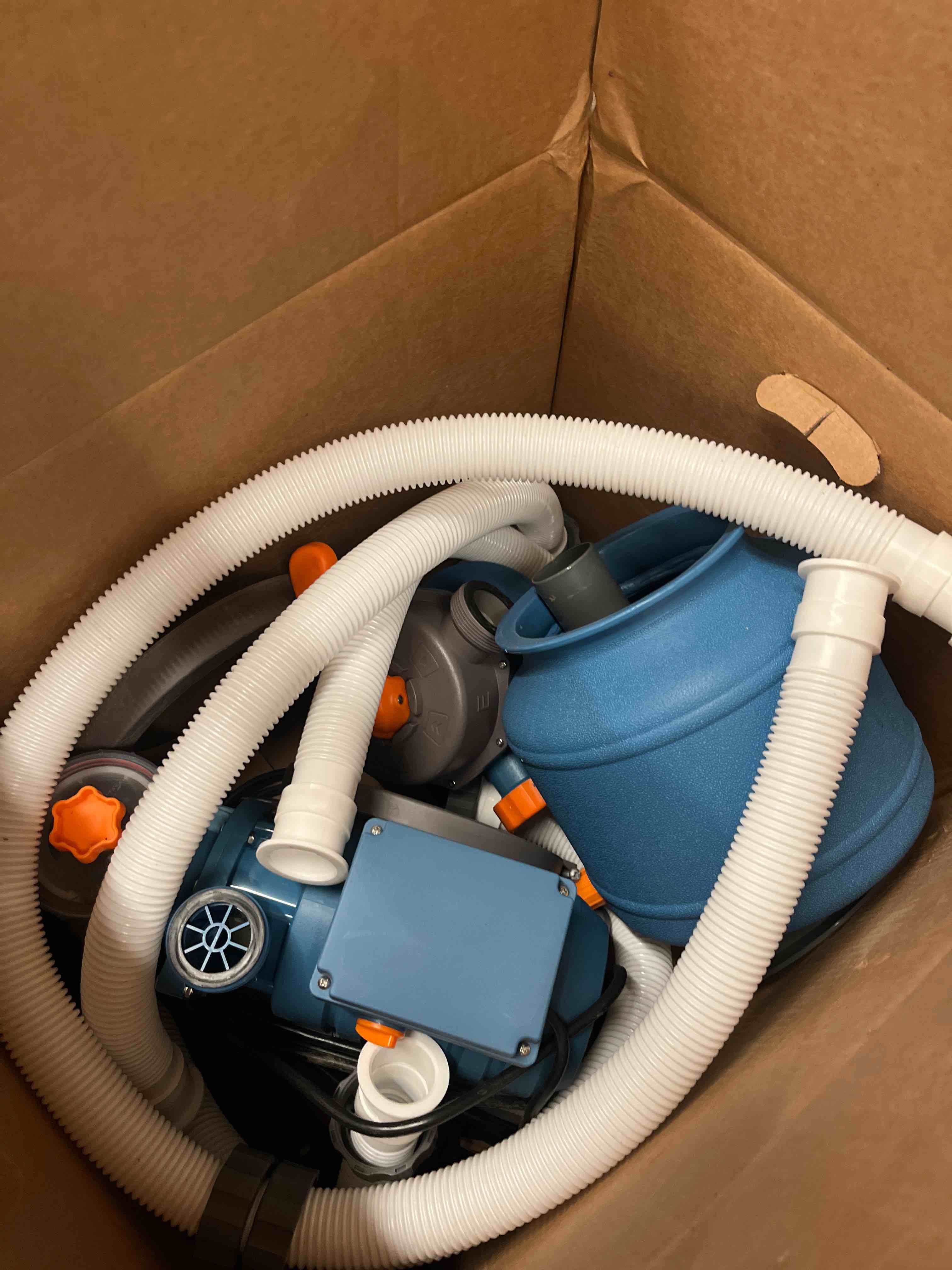 Condition photo showing New/Like New for 2500 gph sand filter pump for above ground pools, pool pumps above ground with 24h automatic timer, 6-way valve, efficient circulation &filtration pool sand pump,up to 12000 gallons-tangerine | 24h automatic timer, 6-way valve