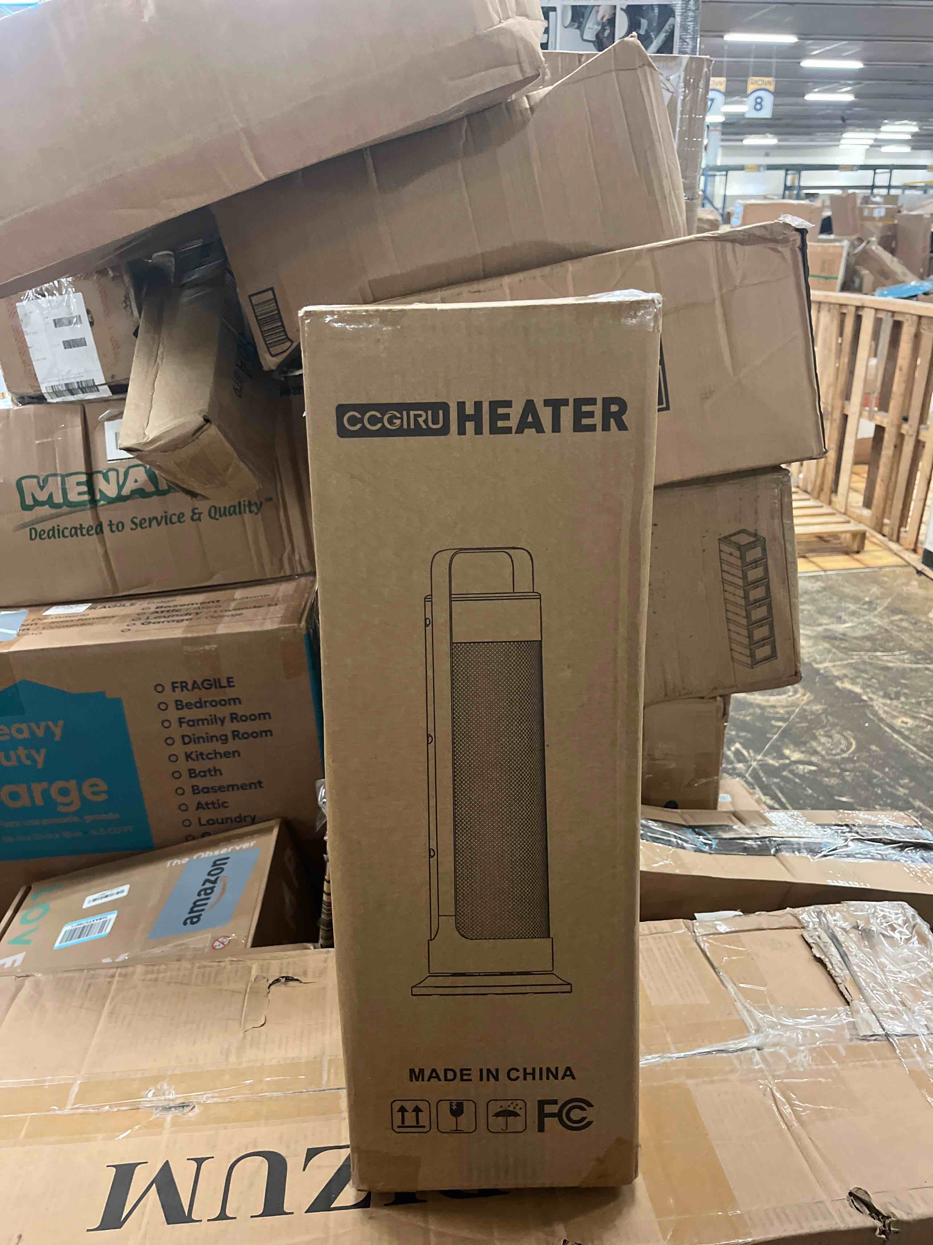 Condition photo showing New/Like New for space heater for indoor use large room, 1500w portable office heater, 120° oscillation, ptc ceramic with thermostat and remote, 12h timer, 3 modes, fast safety heat for home bedroom