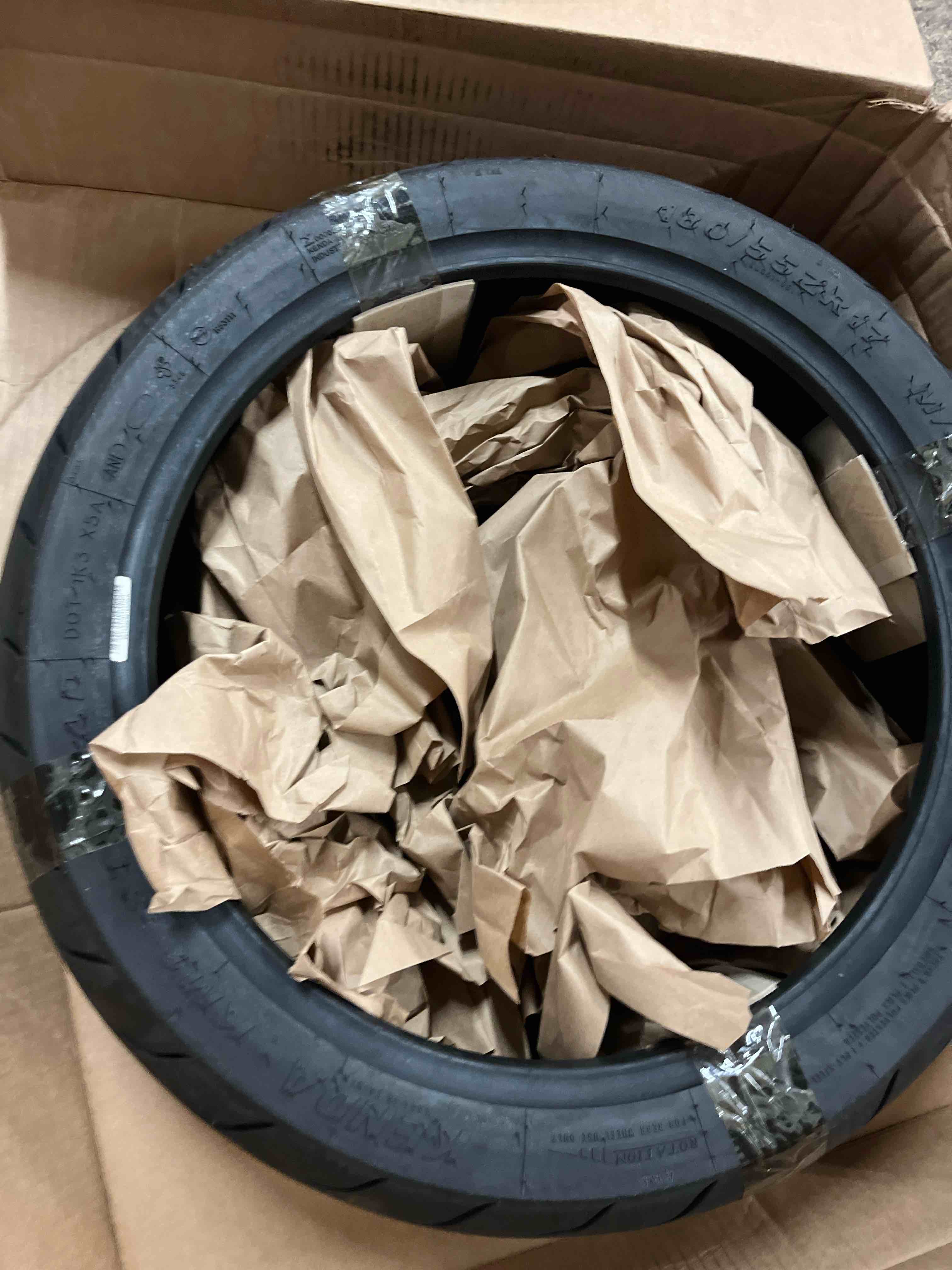 Condition photo showing New/Like New for kenda km1 (km001) 190/50zr17 rear tire for sport touring motorcycle 73w - radial tire with high-speed stability & excellent wet grip (190/50-17)