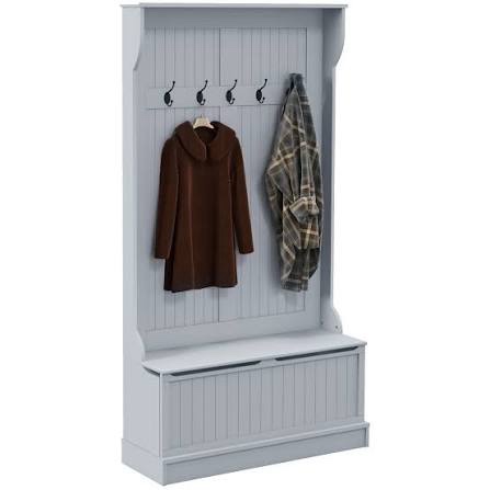 Condition photo showing New/Like New for american heartland 30715wh rustic hall tree top & plain base with 17 in. storage bench, bright white