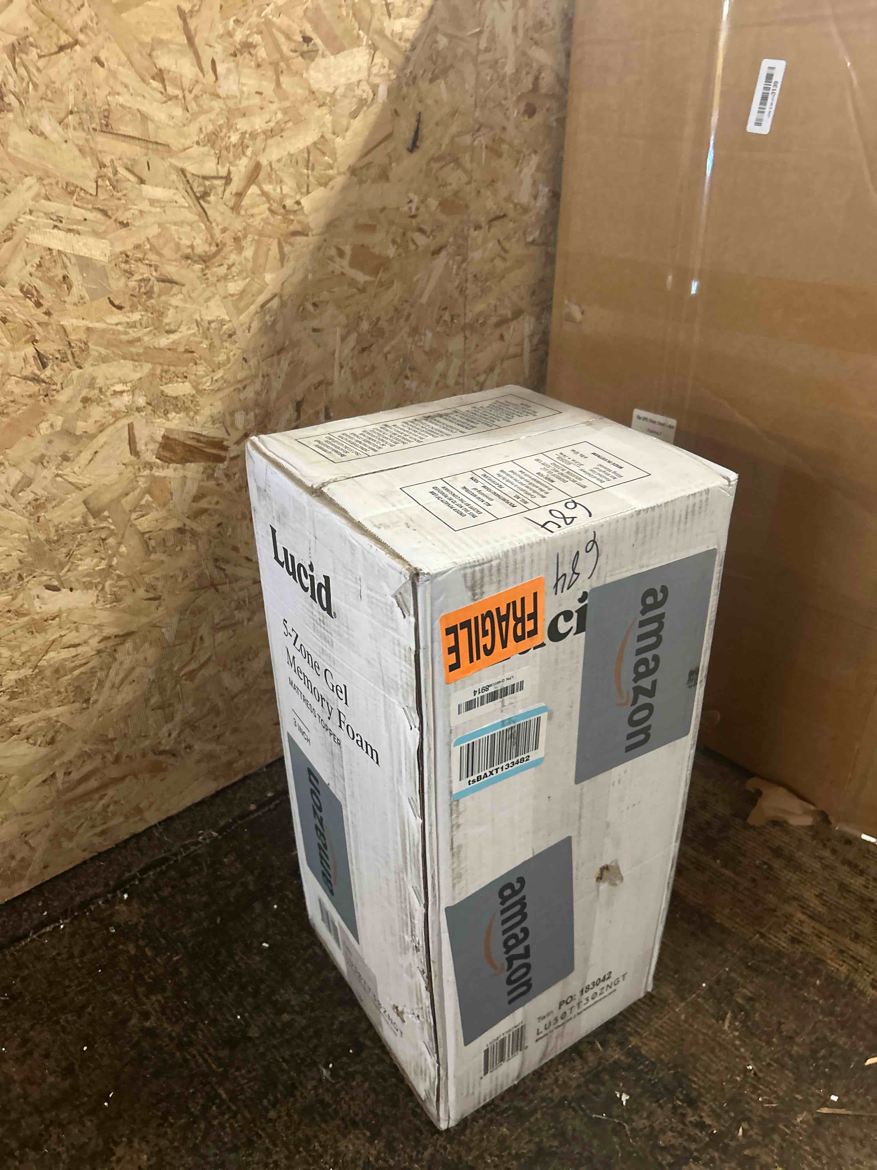 Condition photo showing New/Like New for lucid 3 inch gel memory foam mattress topper, twin size - 5 zones - cooling gel infusion - certipur certified foam