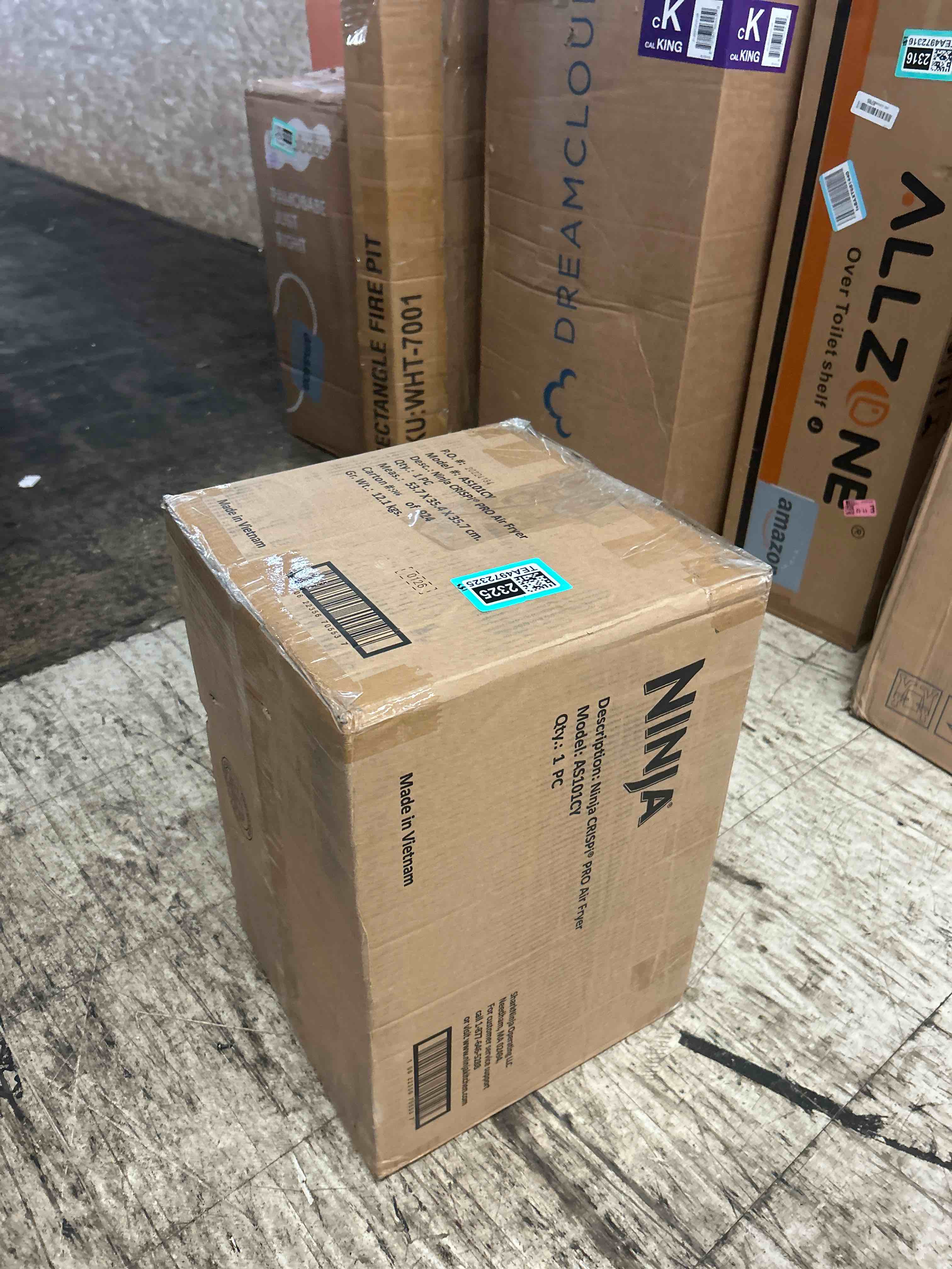 Condition photo showing New/Like New for ninja 6qt and 2.5qt crispi pro 6-in-1 non-toxic glass container countertop air fryer cyberspace as101cy