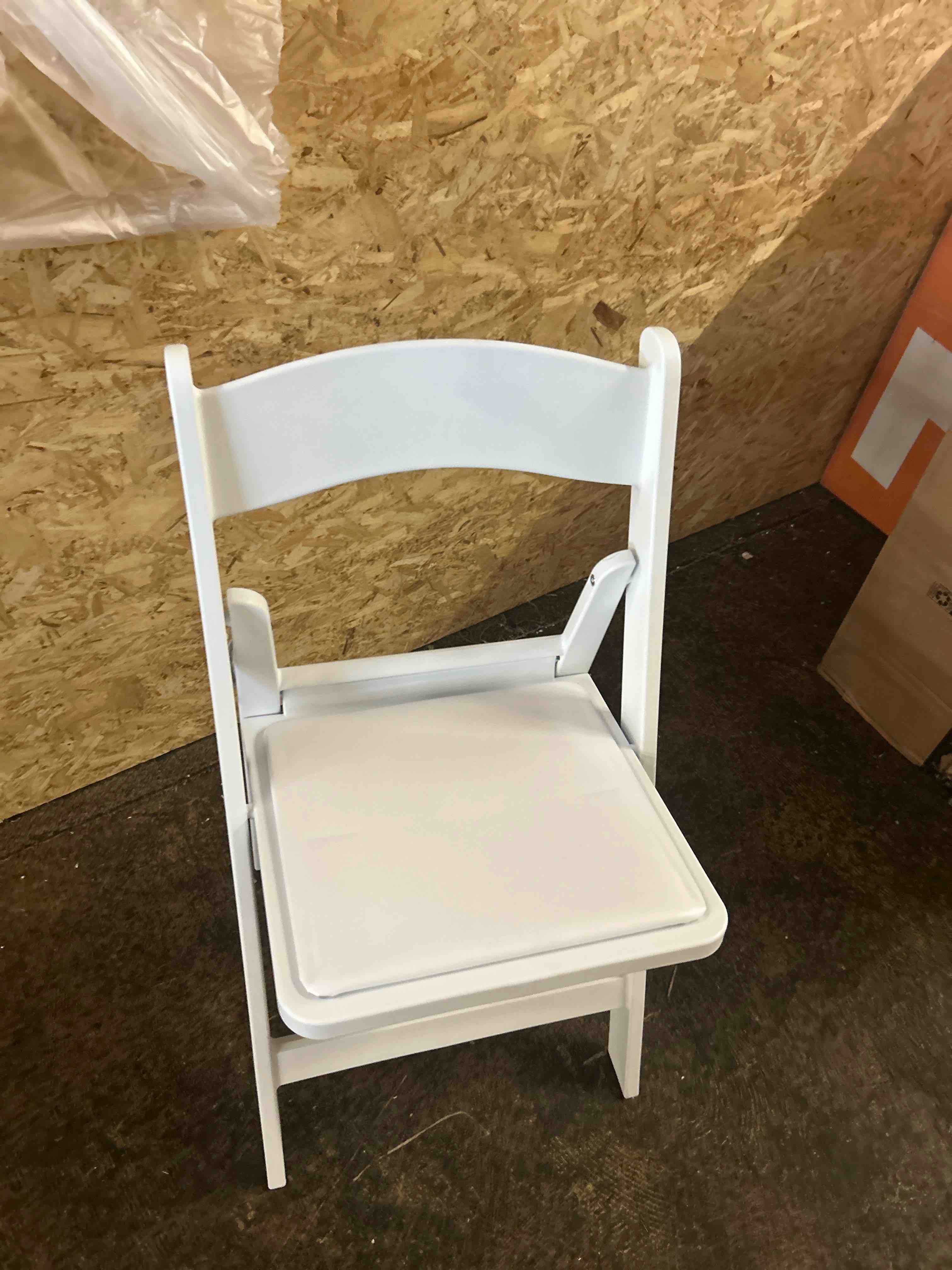 Condition photo showing New/Like New for flash furniture hercules series folding chair - white resin - set of 4 800lb weight capacity comfortable event chair - light weight folding chair