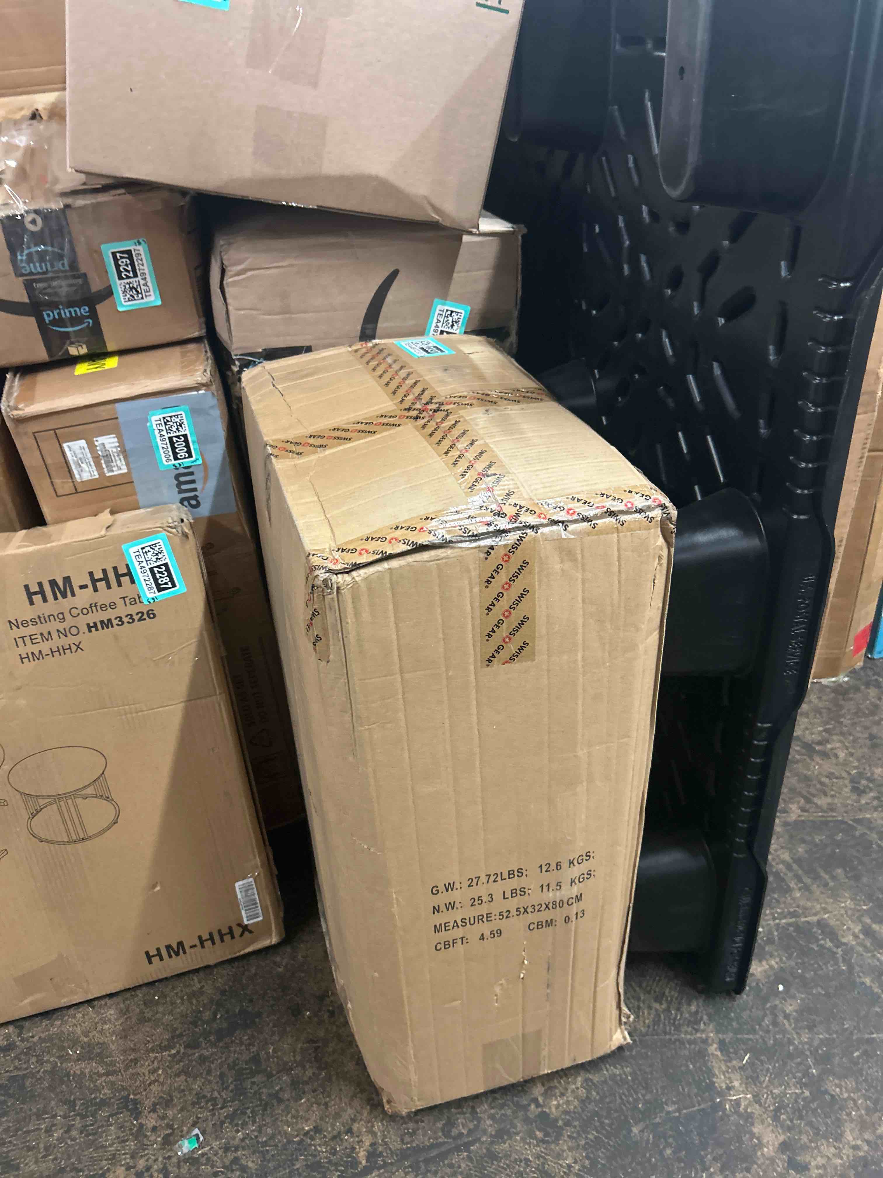 Condition photo showing New/Like New for swissgear 7585 hardside expandable luggage with spinner wheels, black, 3-piece set (19/23/27)