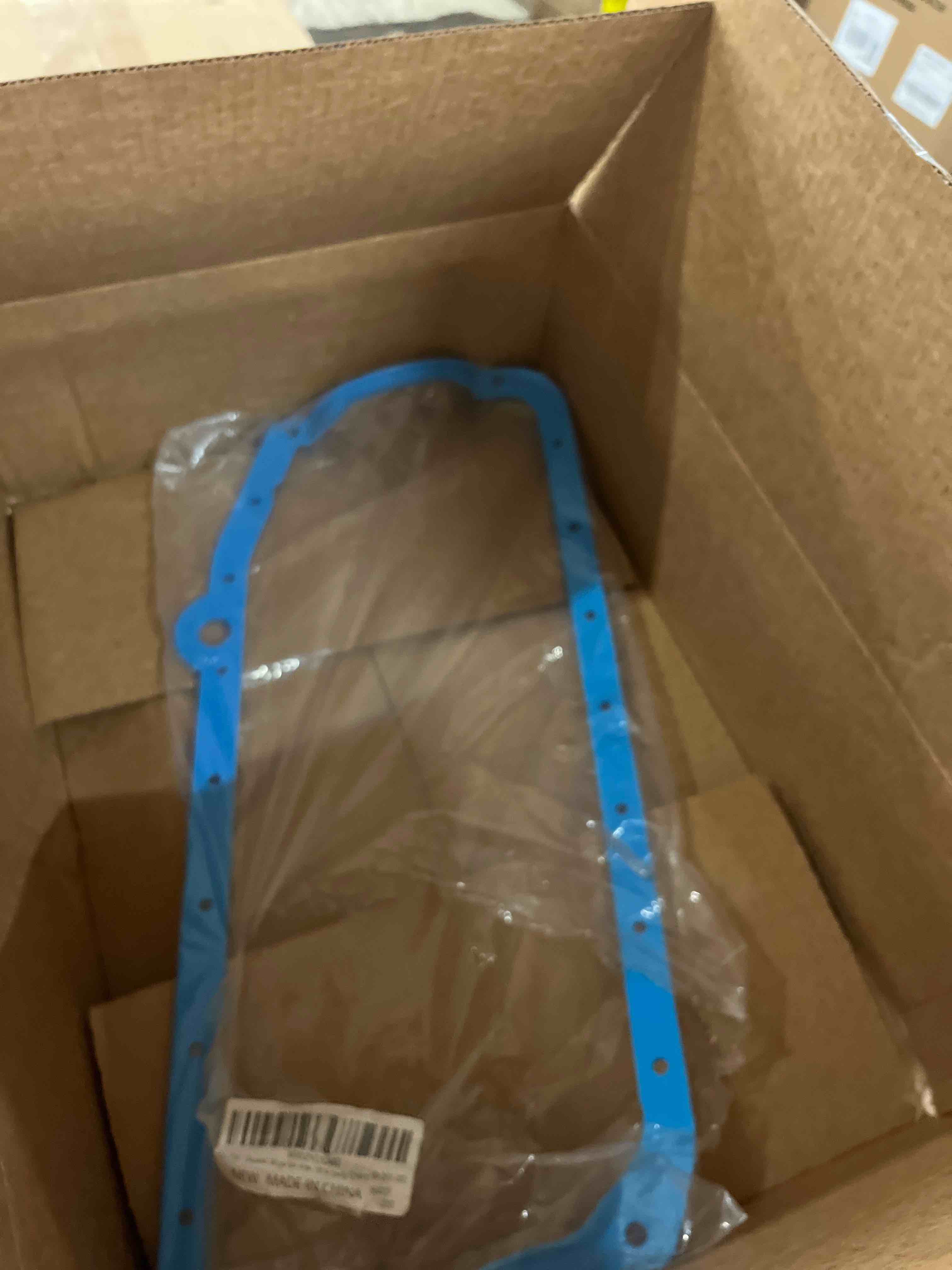 Condition photo showing New/Like New for sbc oil pan gasket blue for pre 1979 early chevy sb 265 283 327 350 383 400