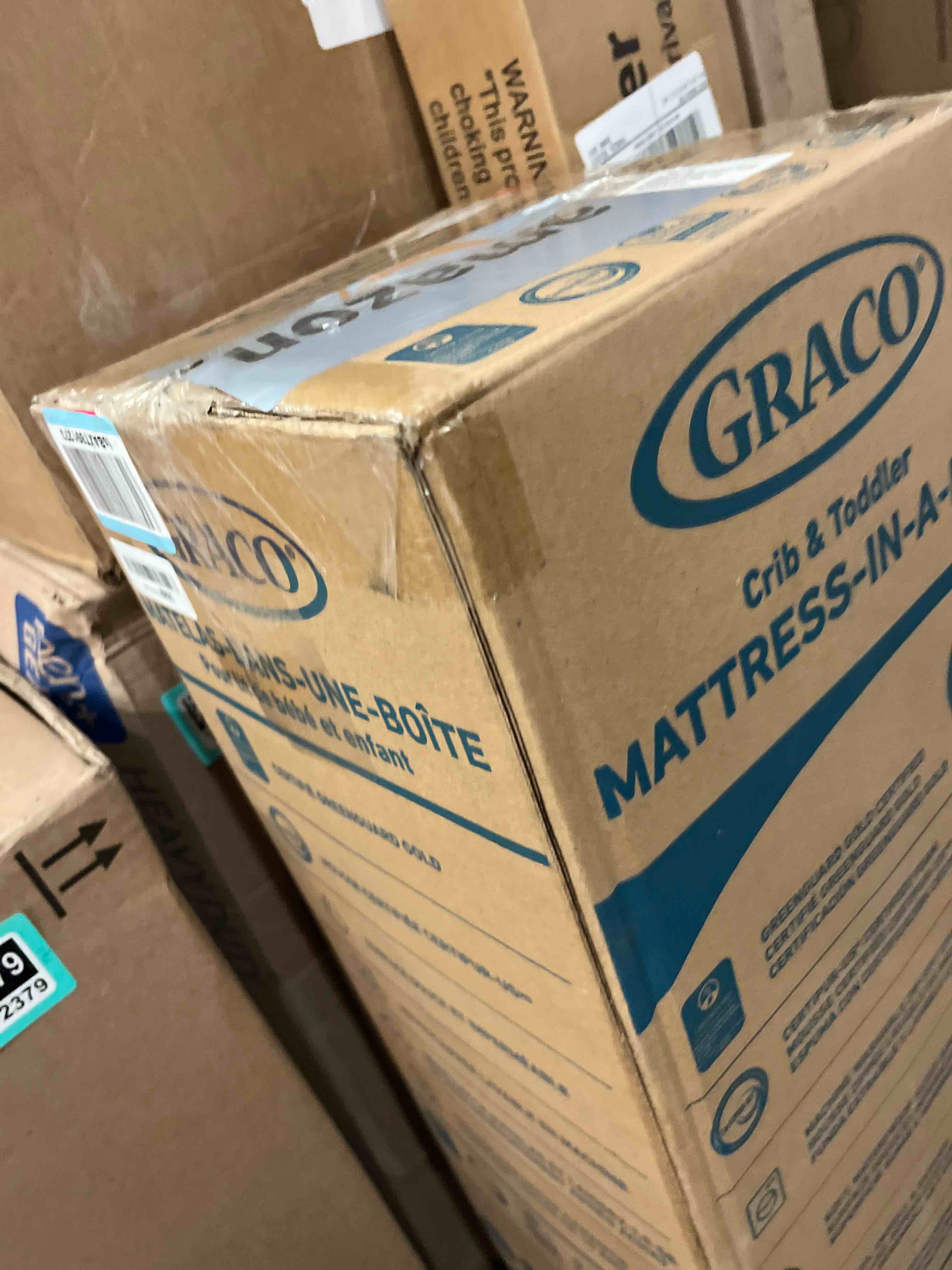 Condition photo showing New/Like New for graco premium crib & toddler mattress - greenguard gold certified, machine washable oeko-tex standard 100 certified cover with waterproof surface, fits any standard full size baby crib & toddler bed