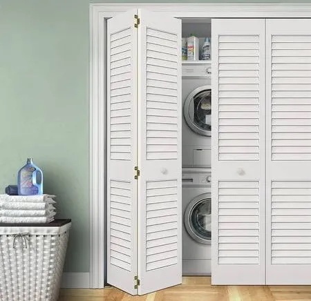 Condition photo showing New/Like New for kimberly bay closet door, bi-fold, louver louver plantation primed white (24x80)